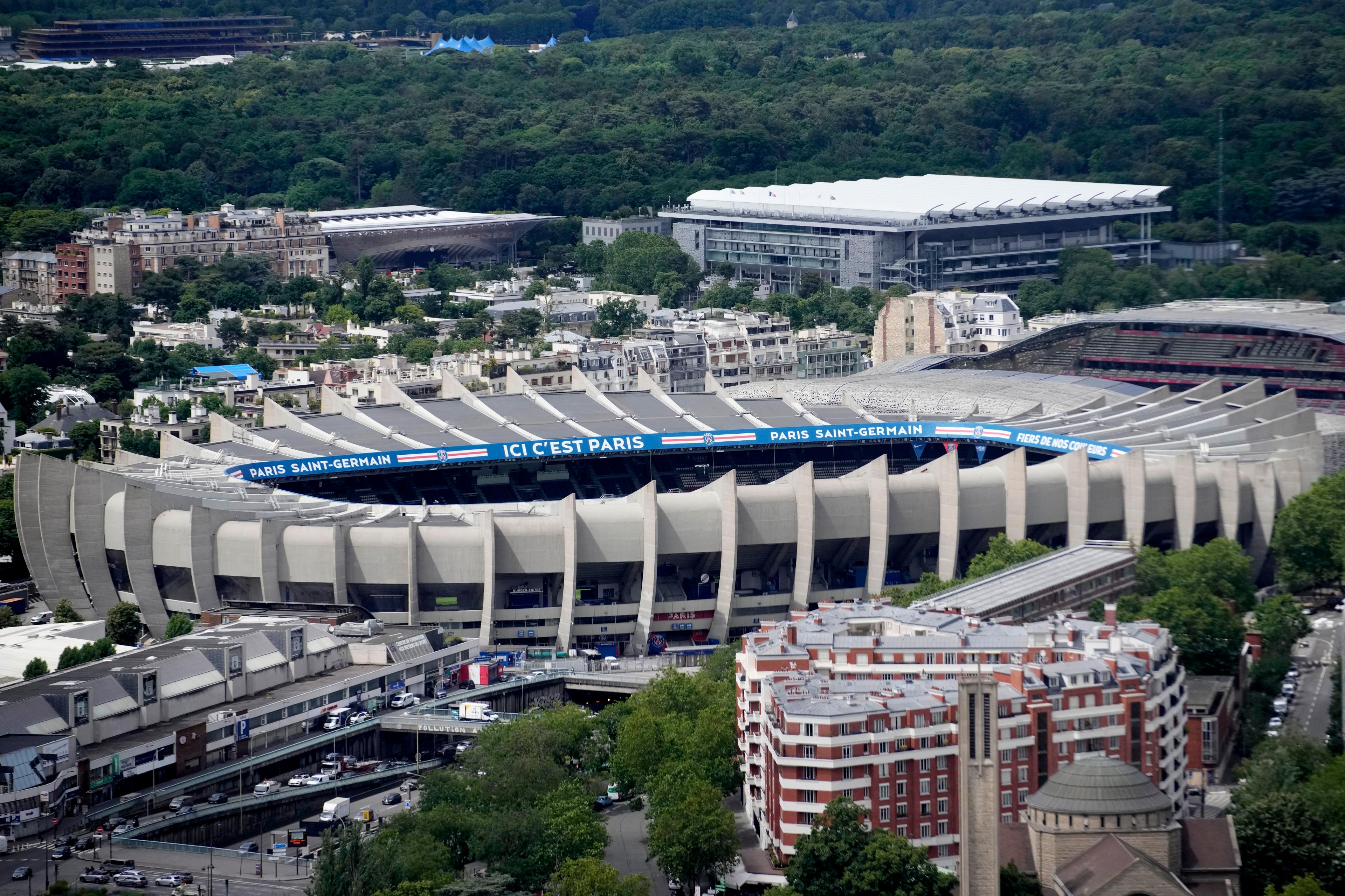 OS-arenan Parc des Princes där Israel ska spela fotboll. Foto: Christophe Ena/AP/TT