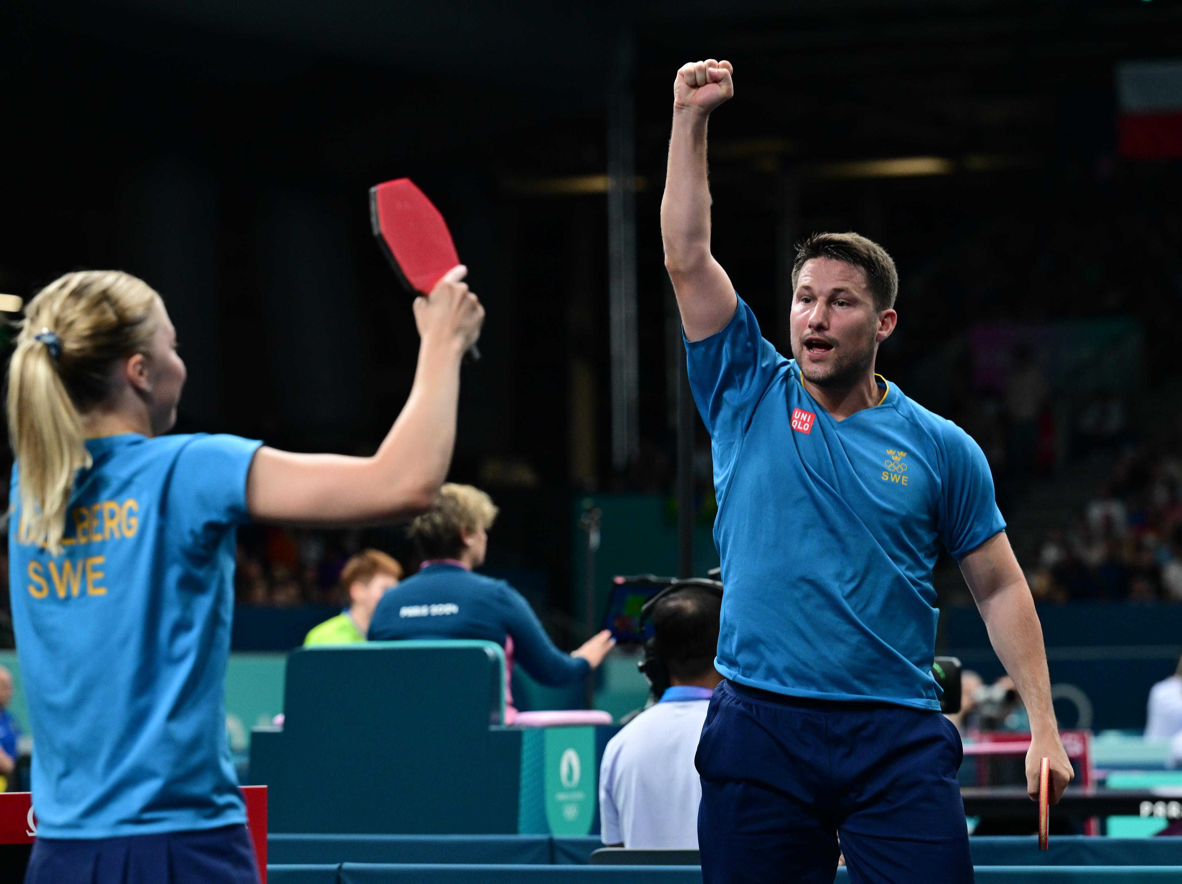 Bordtennisduon Christina Källberg och Kristian Karlsson. Foto: Jonas Ekströmer/TT