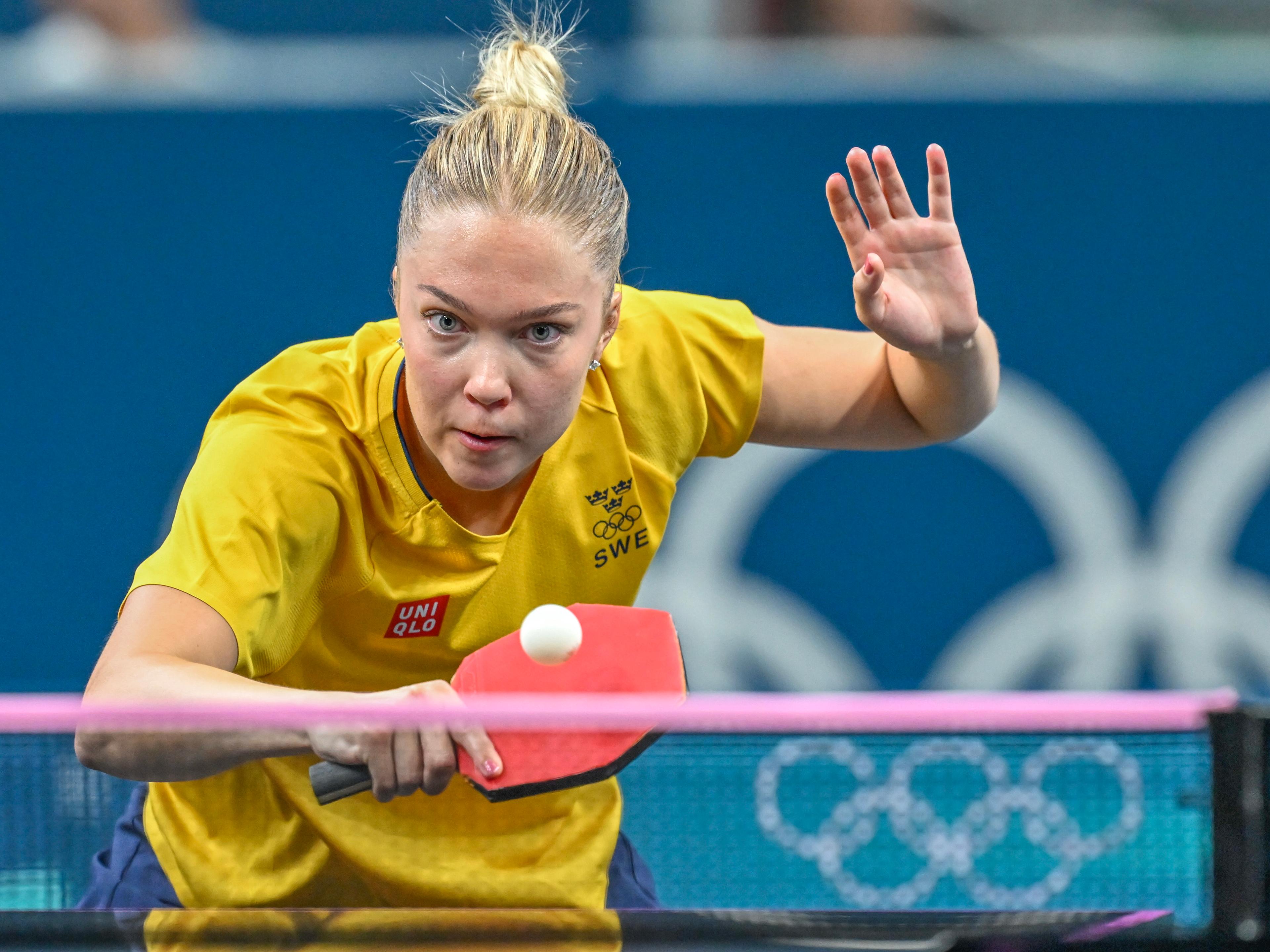 Christina Källberg förlorade mot Sreeja Akula från Indien. Foto: Jonas Ekströmer/TT