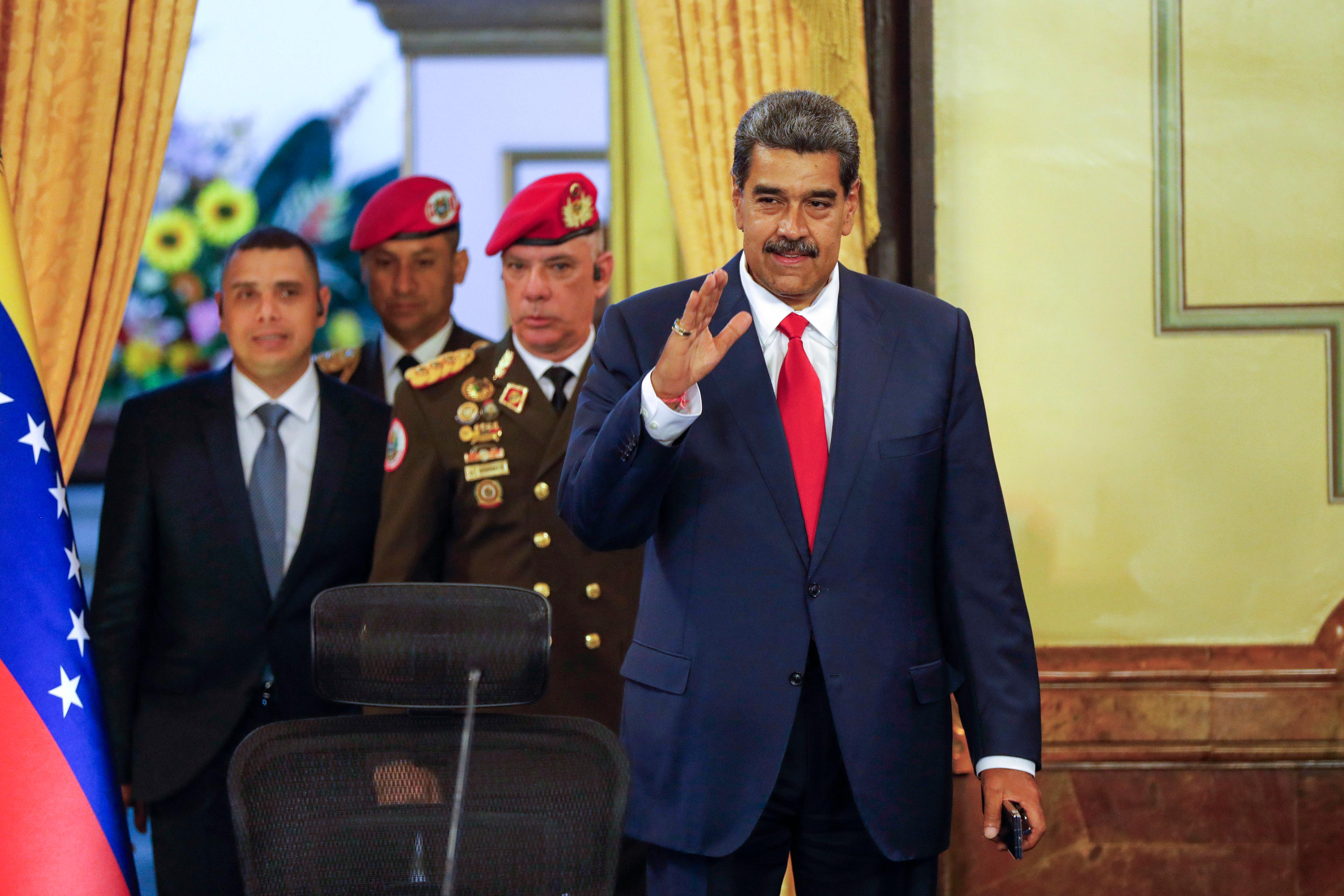 Venezuelas ifrågasatta president Nicolás Maduro. Foto: Cristian Hernandez/AP/TT