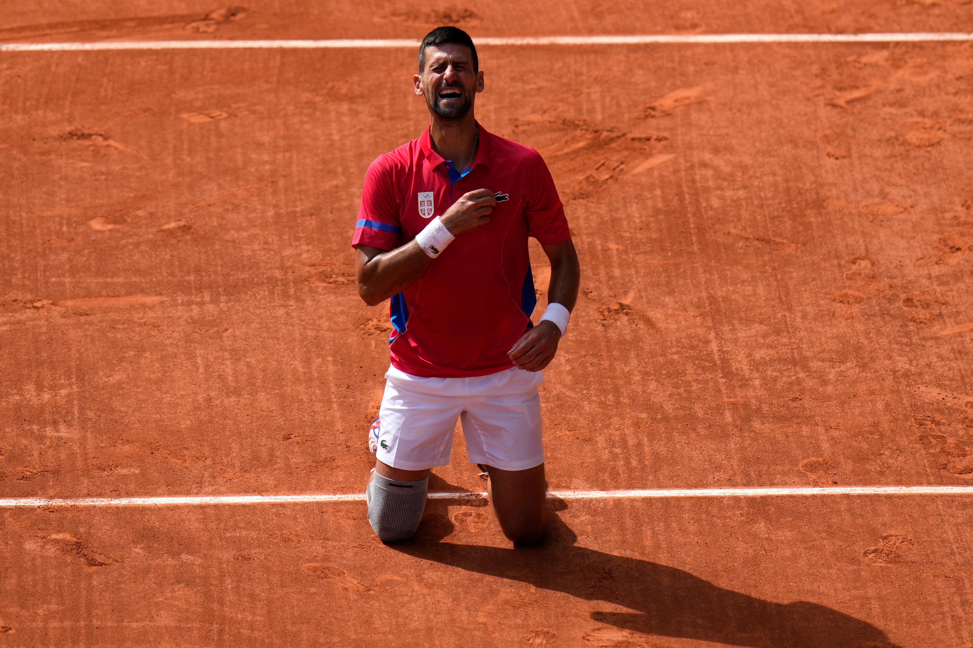 Novak Djokovic vinner finalen mot Carlos Alcaraz. Foto: Andy Wong/AP/TT