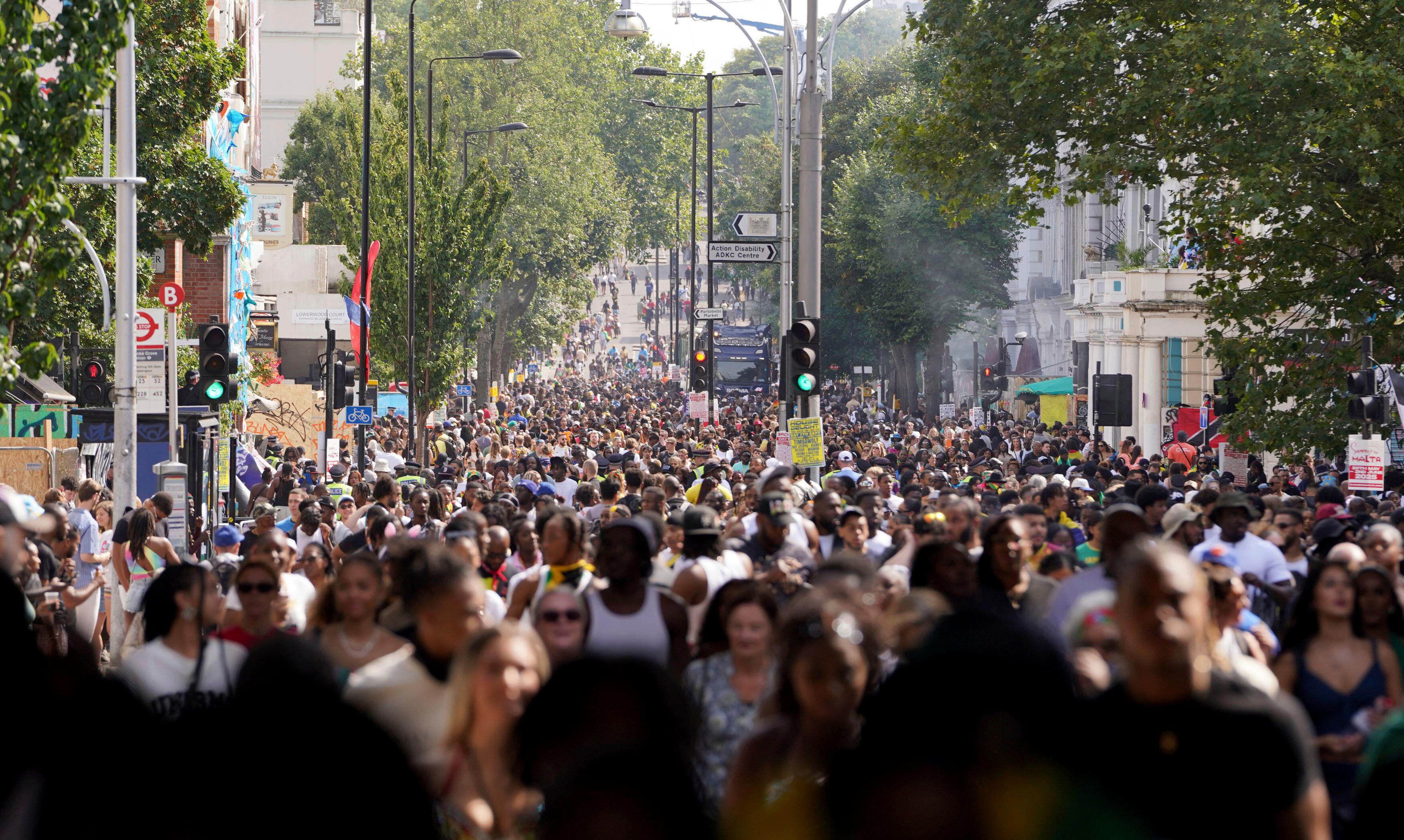 En svensk man har dött efter att ha attackerats under Notting Hill-karnevalen i västra London. Foto: Lucy North/AP/TT