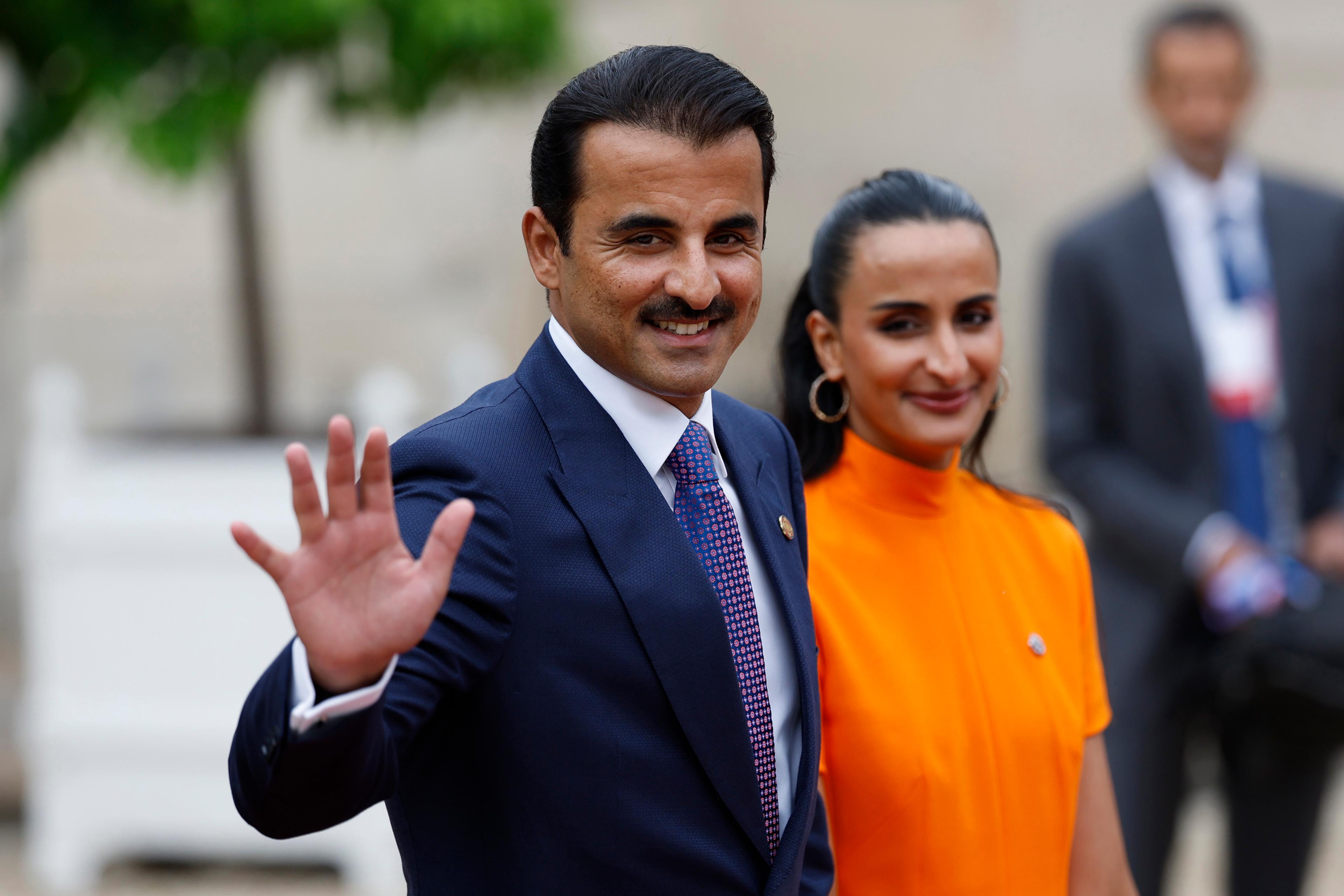 Emiren av Qatar Tamim bin Hamad Al Thani under invigningen av OS i Paris. Arkivbild. Foto: Aurelien Morissard/AP/TT