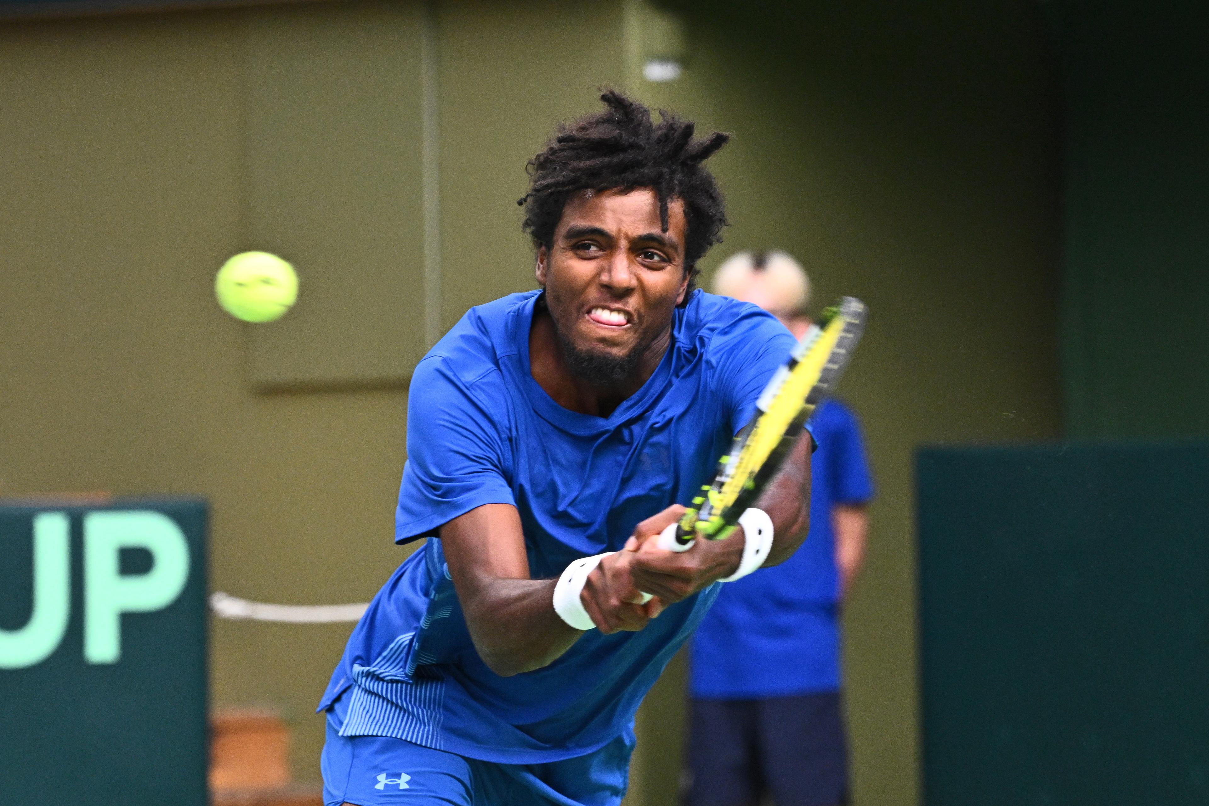 Elias Ymer gav Sverige ledningen i DC-mötet med Indien. Foto: Claudio Bresciani/TT