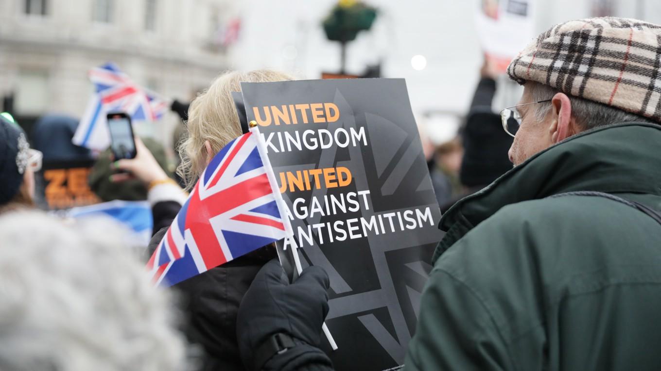 Demonstranter marscherar mot antisemitism den 26 november 2023 i London i Storbritannien. Foto: Alishia Abodunde/Getty Images