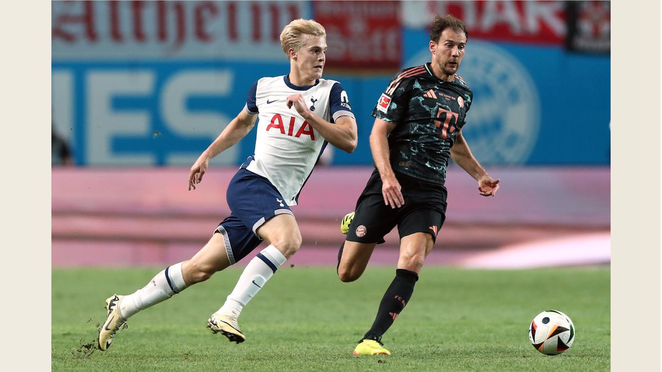 Superlöftet tippas få speltid. Lucas Bergvall har fått en flygande start i Tottenham och svensken har redan hunnit bli fansens nya favorit.
Foto: Han Myung-Gu/Getty Images