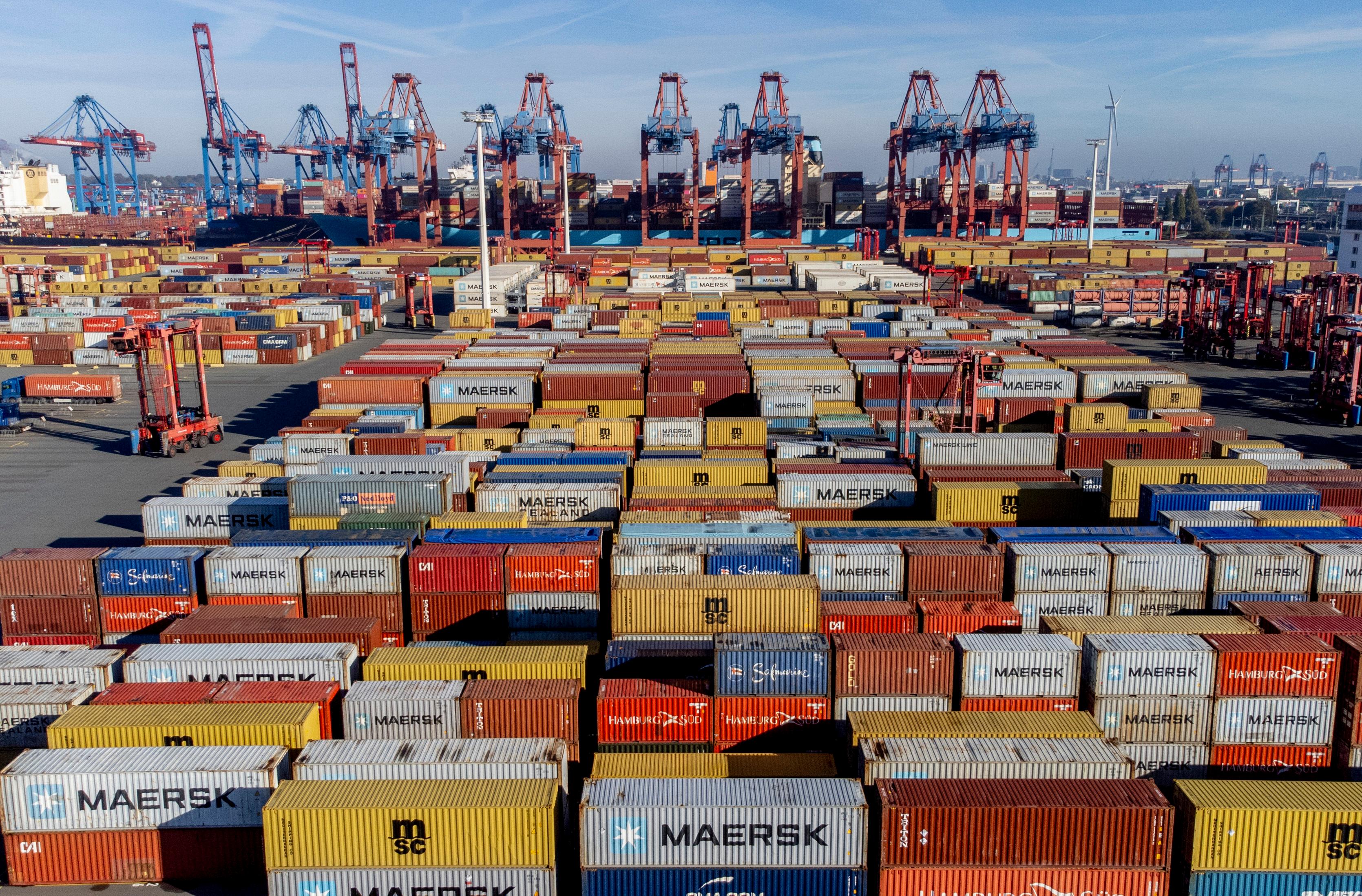 Oväntat stort fall för stämningsläget i tysk ekonomi. Arkivbild från Hamburg. Foto: Michael Probst AP/TT