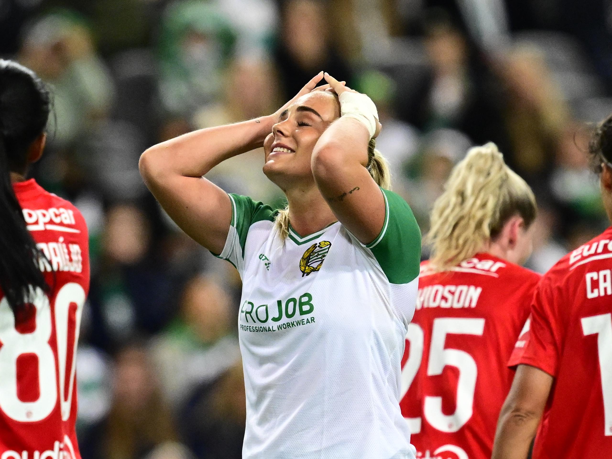 Hammarbys Cathinka Tandberg blev matchhjälte mot Benfica. Arkivbild. Foto: Jonas Ekströmer/TT