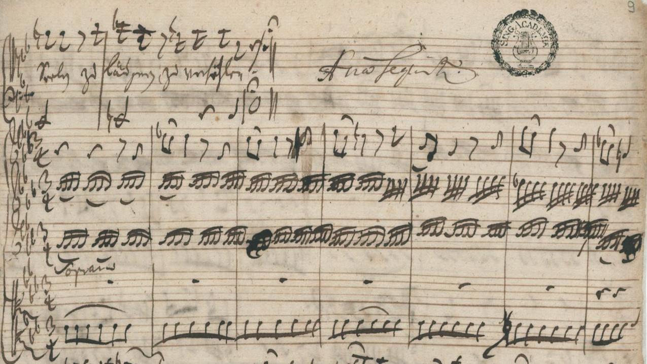 Bachs originalhandskrift av 
sopranarian i kantat BWV (Bachförteckningsnummer) 105.   Foto: Public Domain