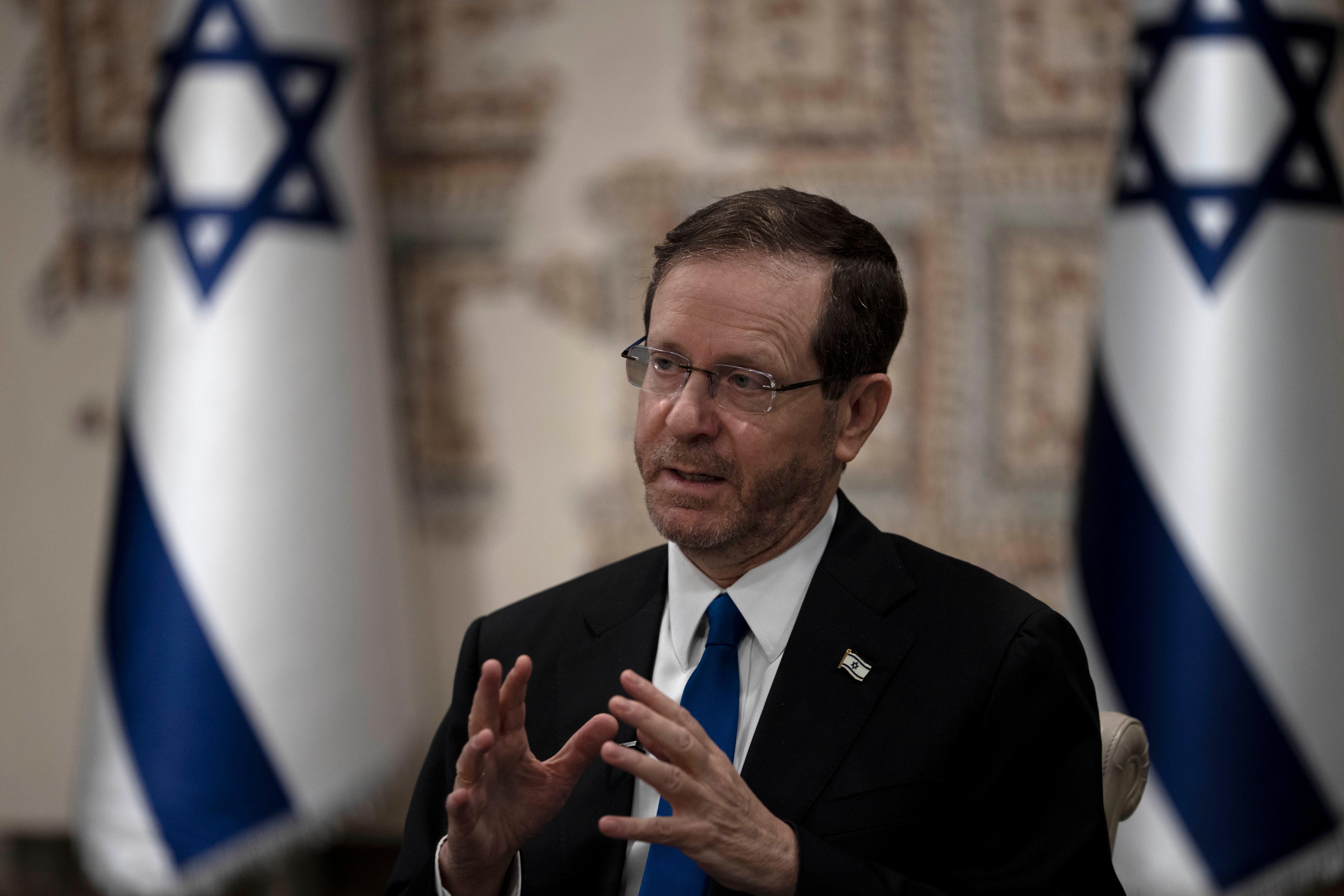 Israels president Isaac Herzog. Arkivbild. Foto: Maya Alleruzzo/AP/TT