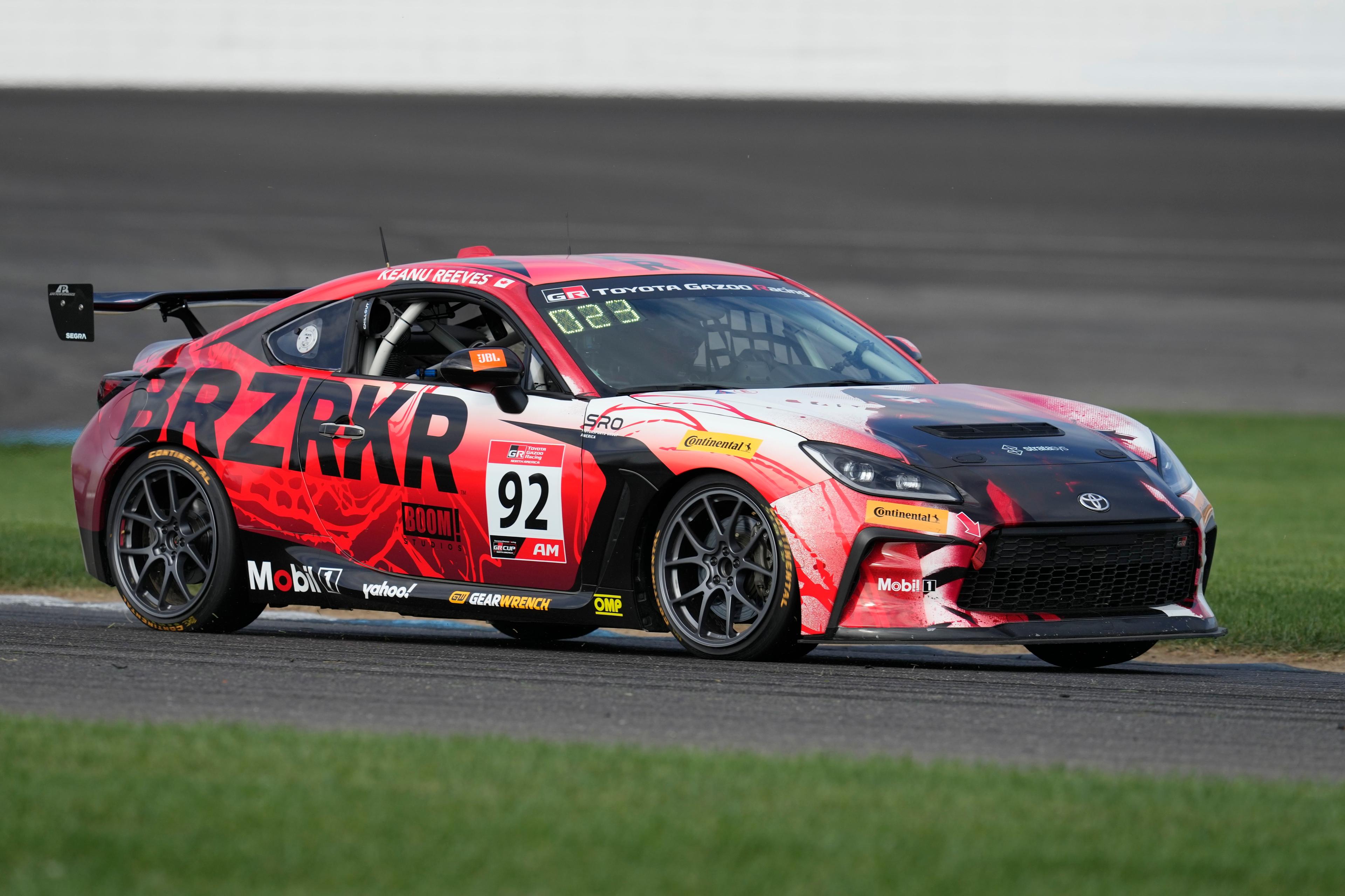 Keanu Reeves racingdebut i Indianapolis slutade med en avåkning. Foto: Darron Cummings/AP/TT