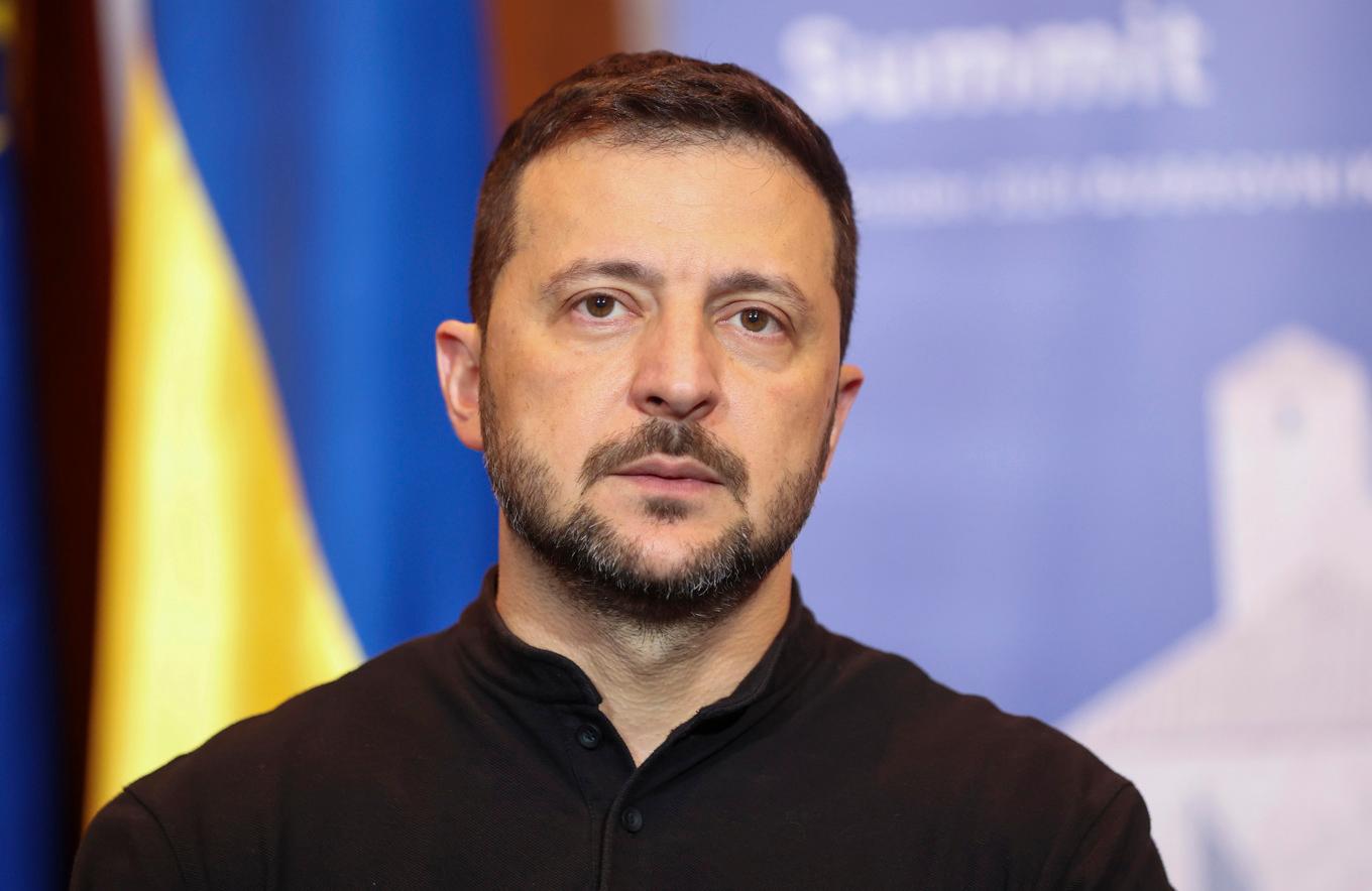 Ukrainas president Volodymyr Zelenskyj under ett besök hos Kroatiens premiärminister Andrej Plenkovic i Dubrovnik på onsdagen. Foto: Damir Sencar/AP/TT