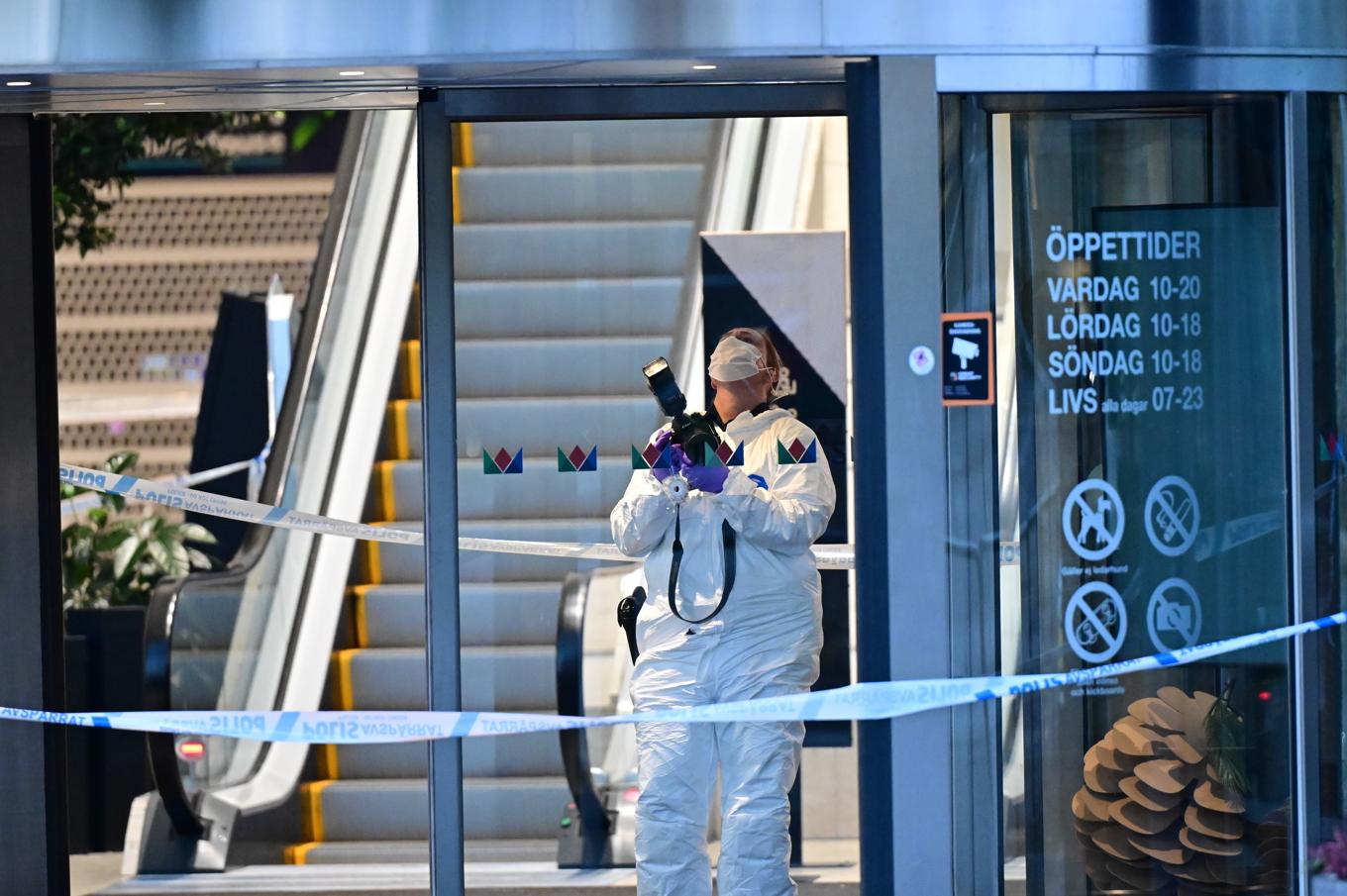 En 14-åring misstänks för mordförsök efter en skottlossning på köpcentret Kungsmässan i Kungsbacka nyligen. Foto: Björn Larsson Rosvall/TT