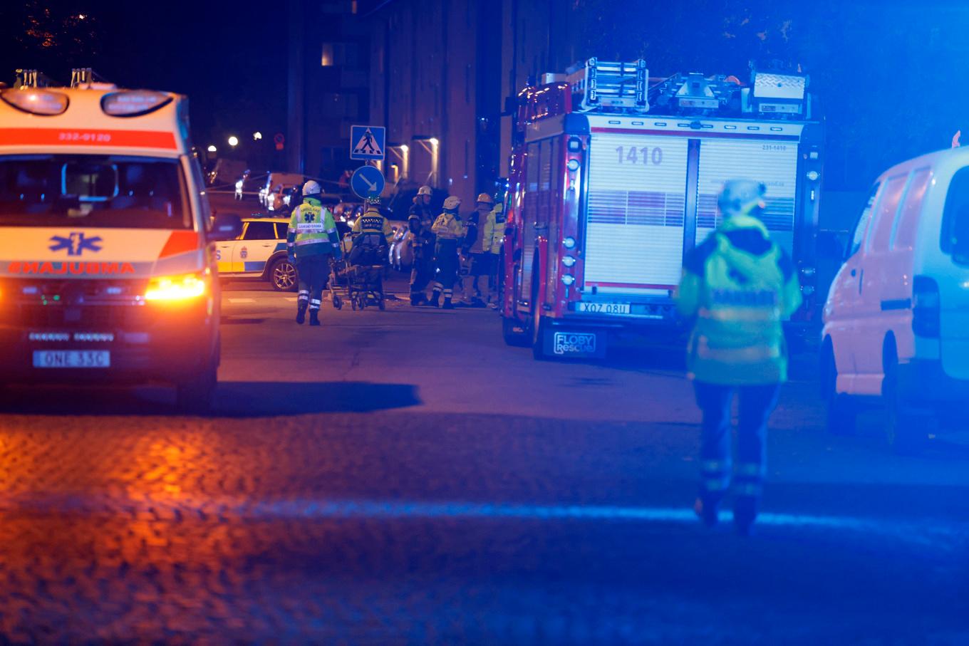 Det har skett en explosion i Gubbängen i södra Stockholm. Foto: Nils Petter Nilsson/TT