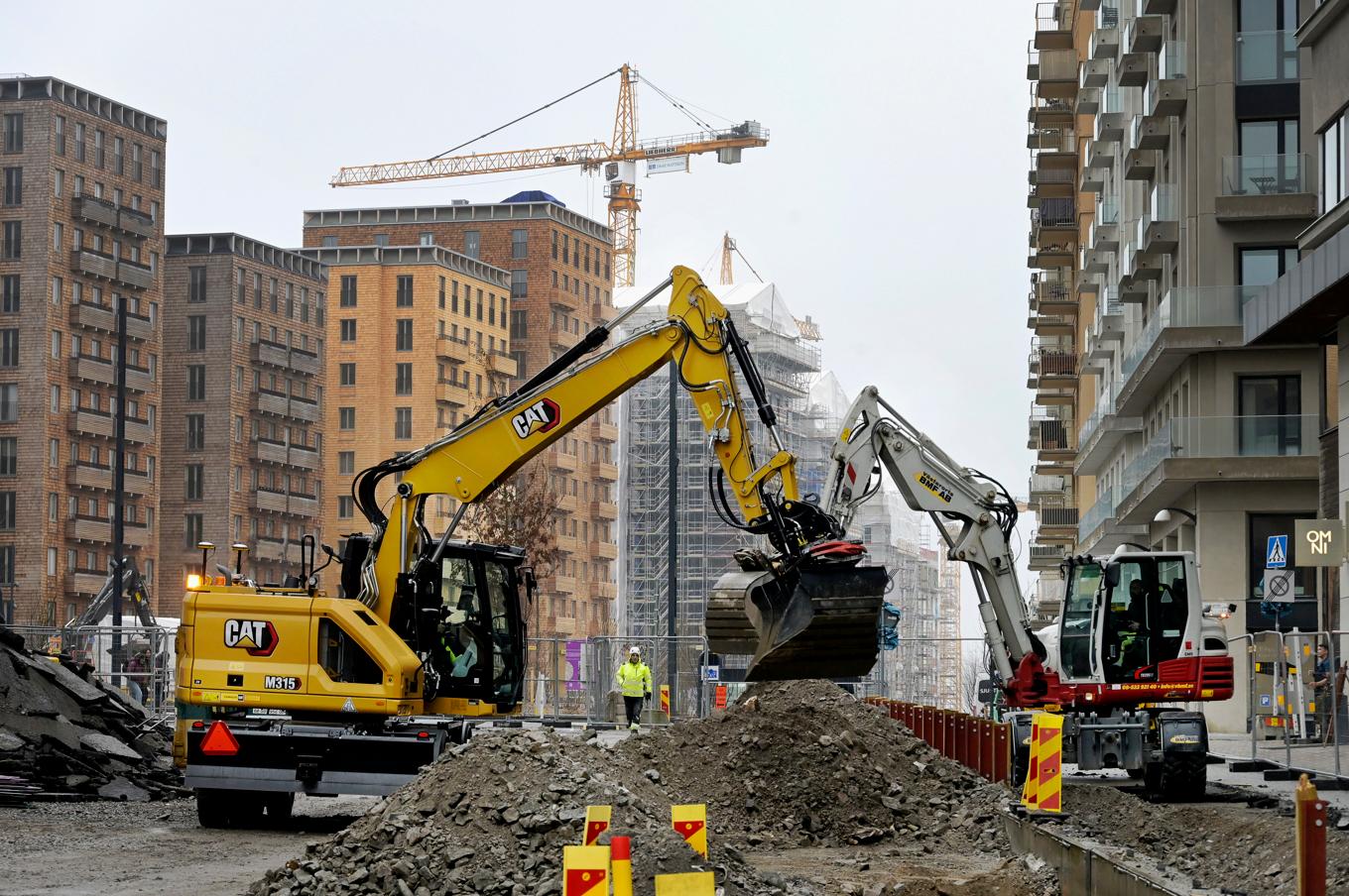 Bostadsbyggandet har börjat återhämta sig enligt Byggstartsindikatorn. På bilden Hagastaden i Stockholm. Arkivbild. Foto: Janerik Henriksson/TT