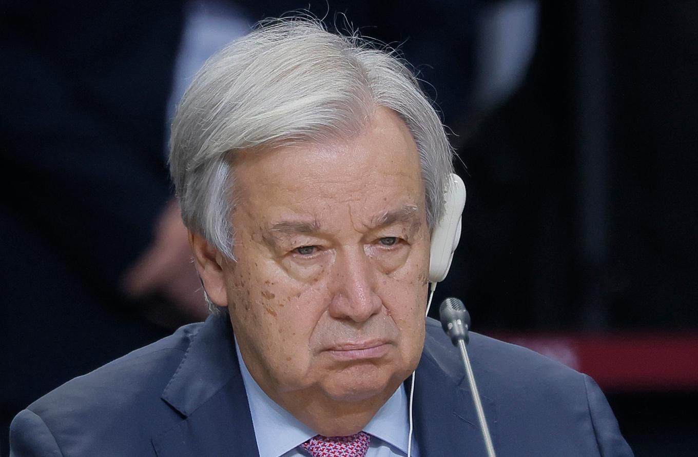 FN:s generalsekreterare António Guterres "chockeras" av situationen i norra Gaza. Arkivbild. Foto: Maxim Shemetov/AP/TT