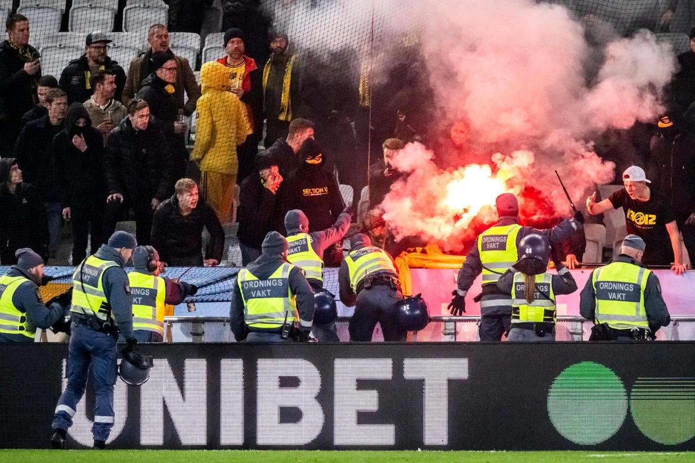 I fjol avgjordes striden om SM-guldet mellan Malmö FF och Elfsborg i den sista allsvenska omgången på stadion i Malmö. Den matchen drog ut på tiden på grund av flera läktarincidenter. Arkivbild. Foto: Johan Nilsson/TT