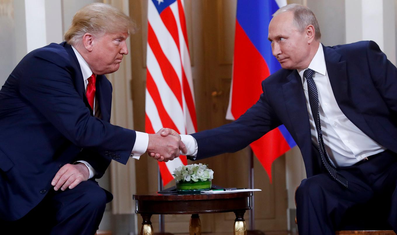 Donald Trump och Vladimir Putin, när de träffades i Helsingfors 2018. Foto: Pablo Martinez Monsivais/AP/TT