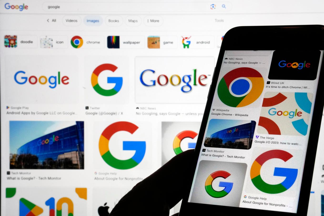 Det amerikanska justitiedepartementet vill tvinga techjätten Alphabets Google att sälja webbläsaren Chrome. Arkivbild. Foto: Richard Drew/AP/TT