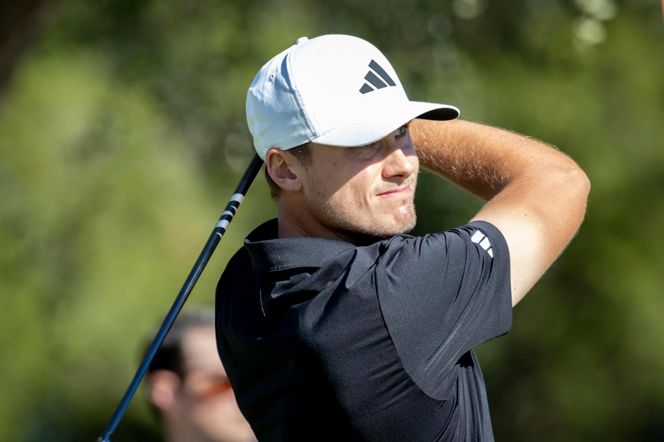 Ludvig Åberg klättrade under sista rundan av RSM Classic. Arkivbild. Foto: Stephen B. Morton/AP/TT