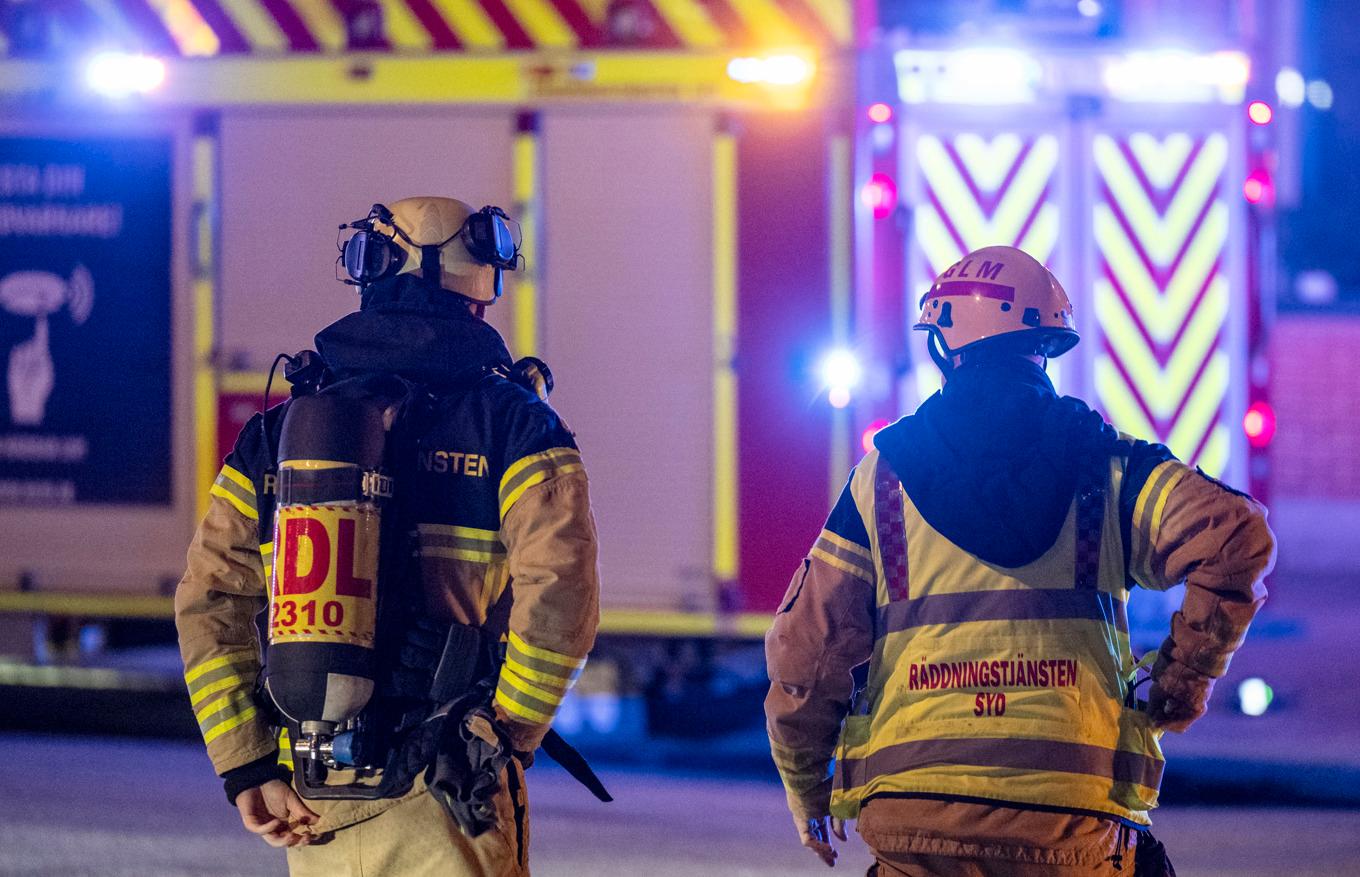 Det brinner kraftigt i ett hus i Uppsala. Arkivbild. Foto: Johan Nilsson/TT