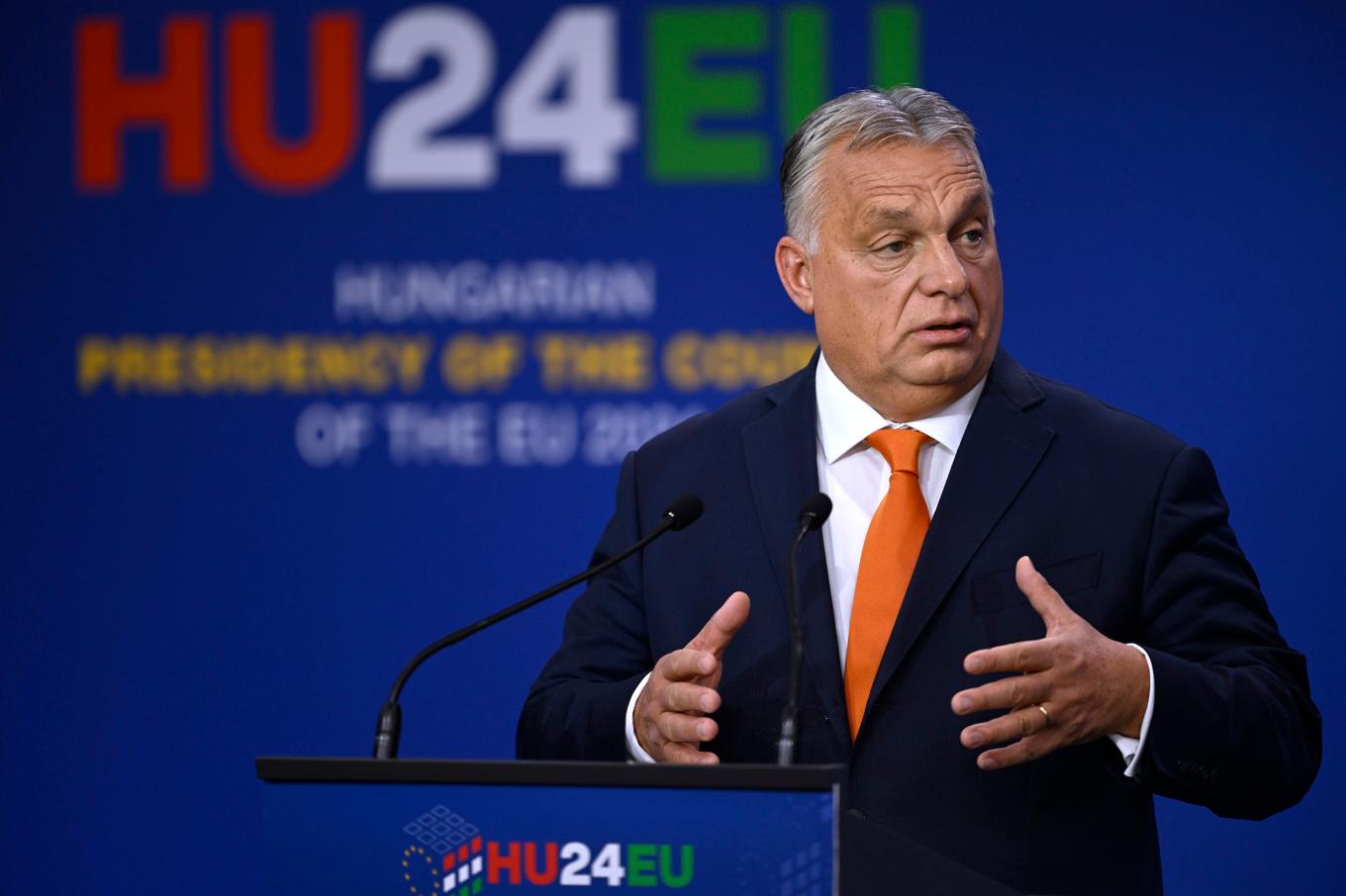 Ungerns premiärminister Viktor Orbán under ett EU-möte i Budapest i november. Foto: Denes Erdos/AP/TT