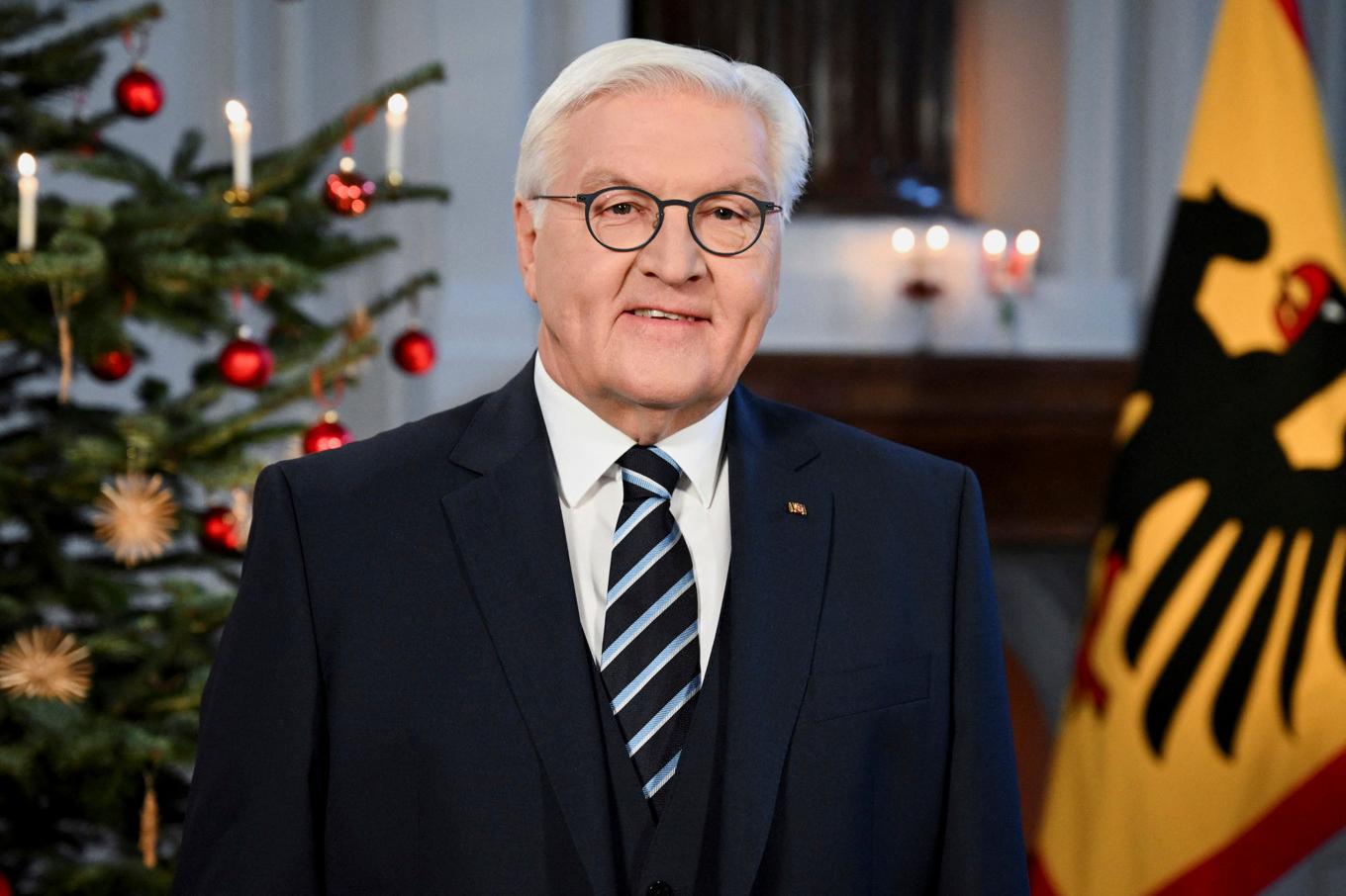 Tysklands president Frank-Walter Steinmeier höll sitt årliga jultal. Foto: Annegret Hilse/Fotopool via AP/TT