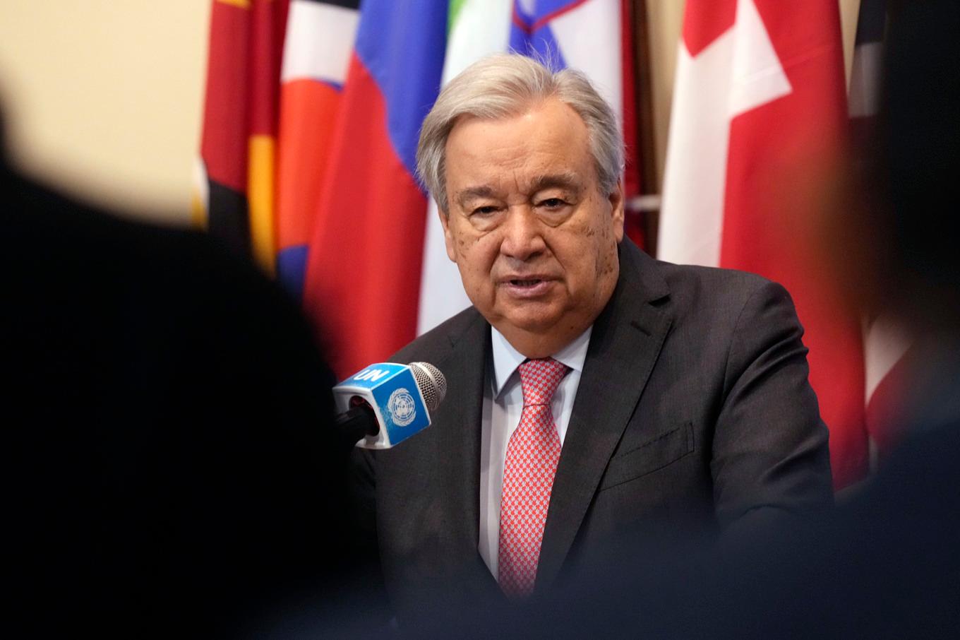 FN:s generalsekreterare António Guterres fördömer Israels attacker i Jemen. Arkivbild. Foto: Richard Drew/AP/TT