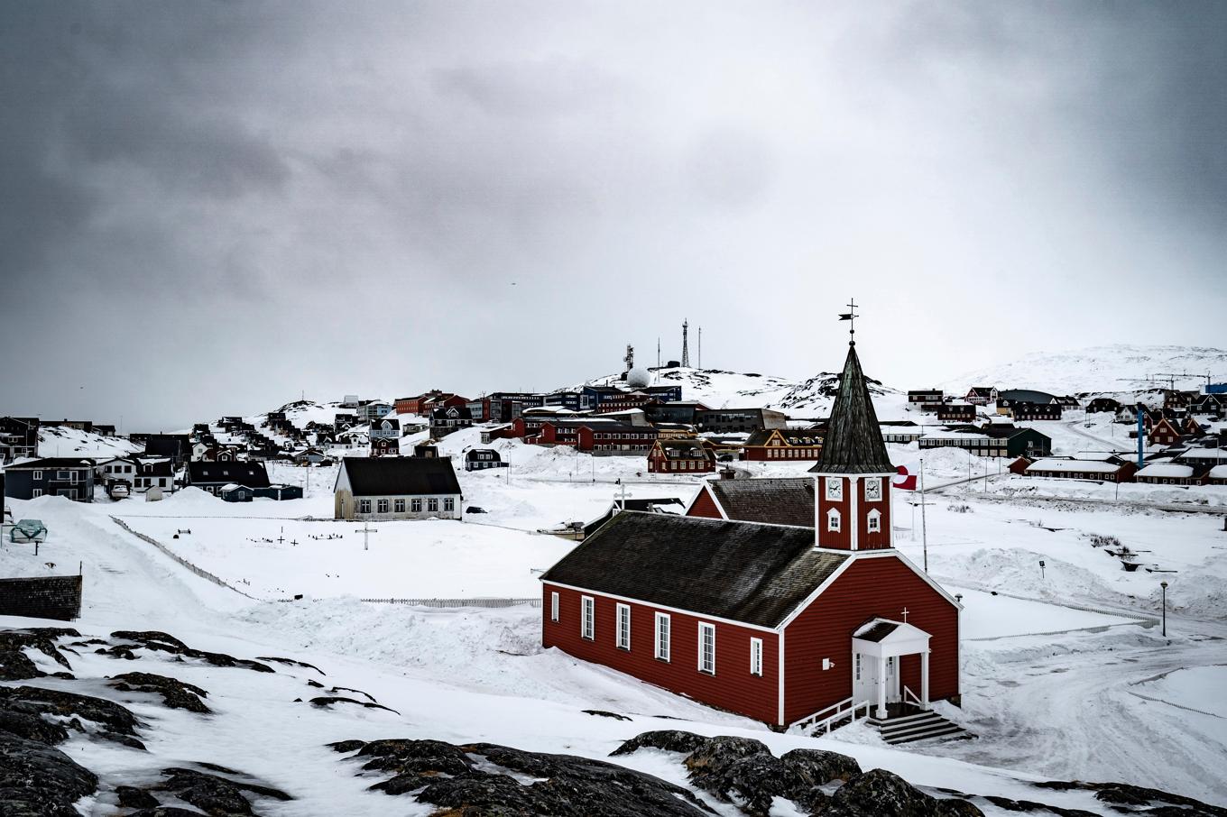 Nuuk på Grönland drabbades av ett omfattande strömavbrott i helgen. Arkivbild. Foto: Emil Helms/Ritzau via AP/TT