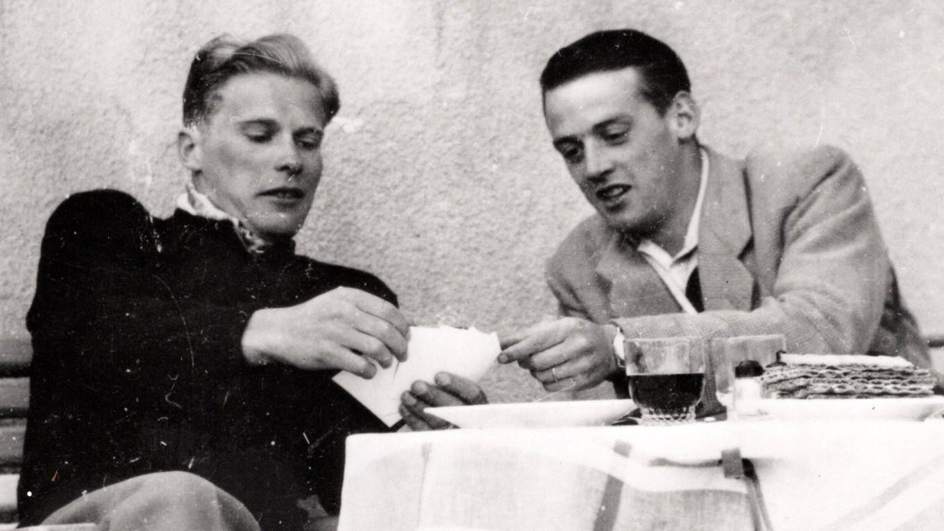 Dan Ekner och ”Säffle-Gunnar” Andersson i Marseille hösten 1950. Foto: Privat