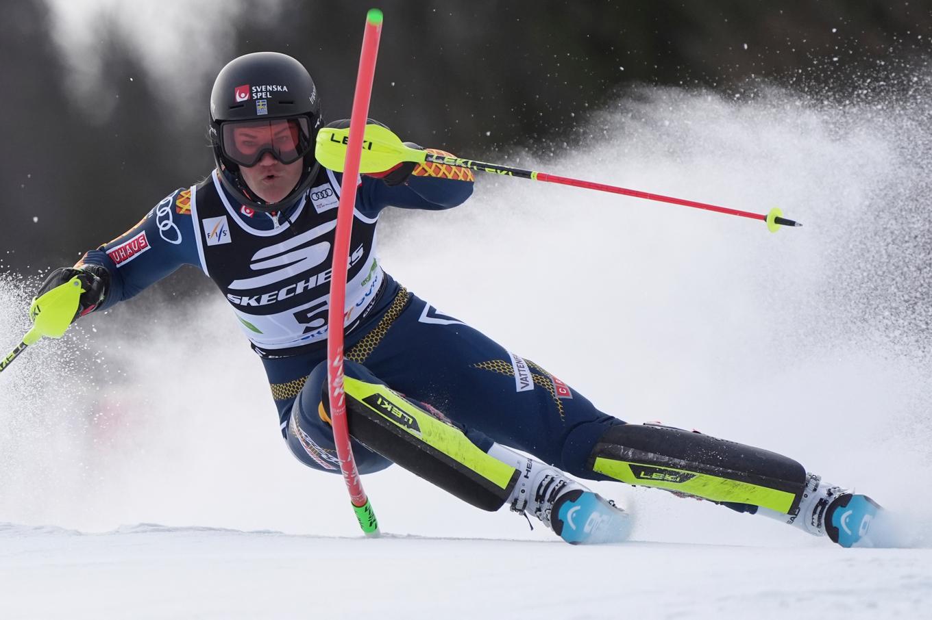 Anna Swenn-Larsson har slagläge inför andra åket. Foto: Giovanni Auletta/AP/TT