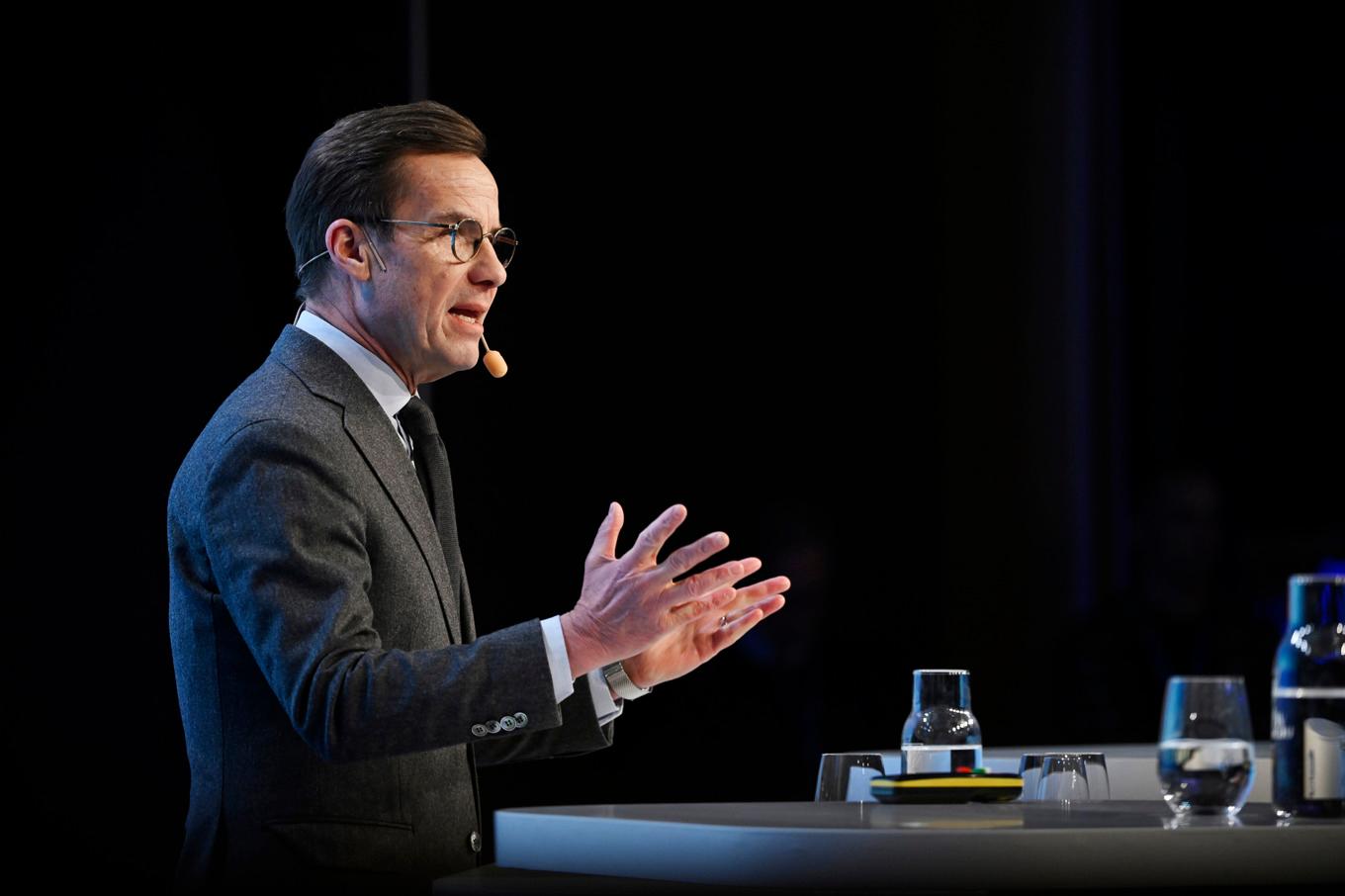 Statsminister Ulf Kristersson (M) anländer till Folk och försvars rikskonferens i Sälen. Foto: Pontus Lundahl/TT