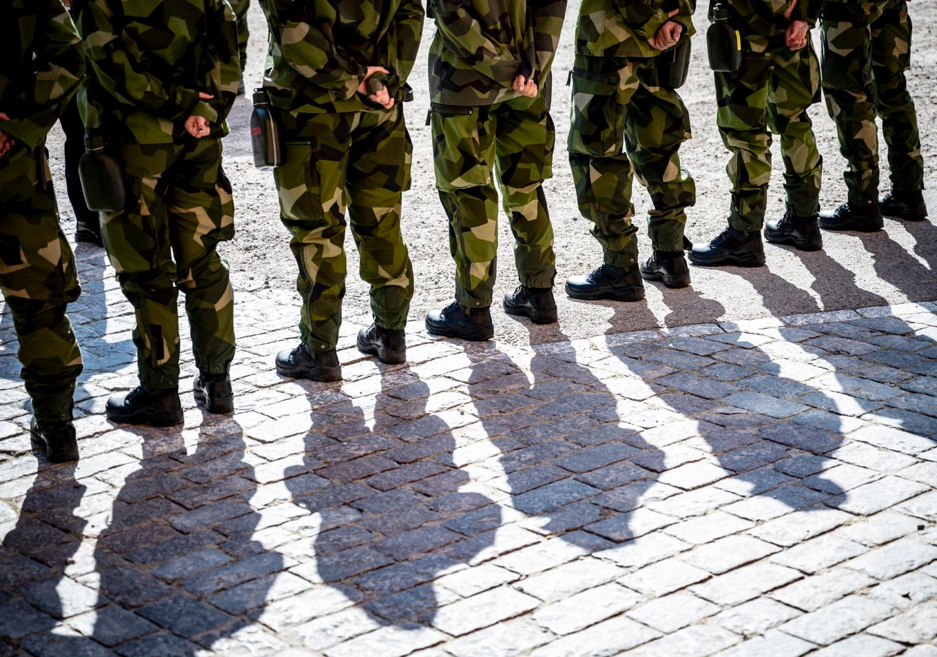 Antalet värnpliktiga kommer öka i år. Arkivbild. Foto: Johan Nilsson/TT