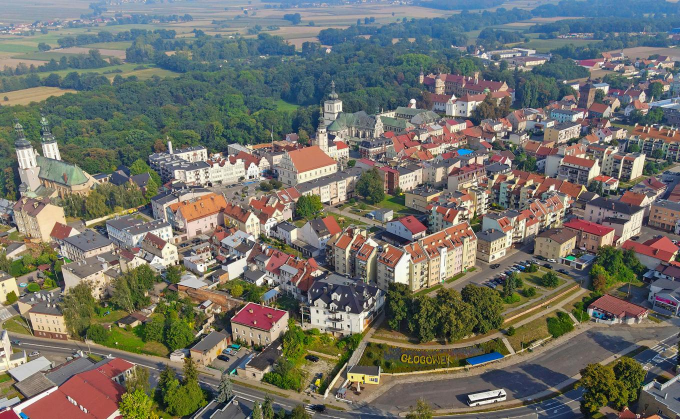 Stadskärnan och slottet i staden Glogowek. Arkivbild. Foto: Stanislaw Stadnicki/AP/TT