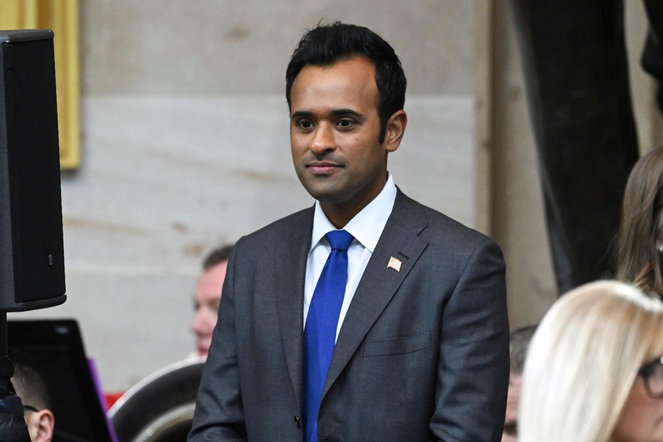 Vivek Ramaswamy under installationen av Trump på måndagen. Foto: Saul Loeb/AP/TT