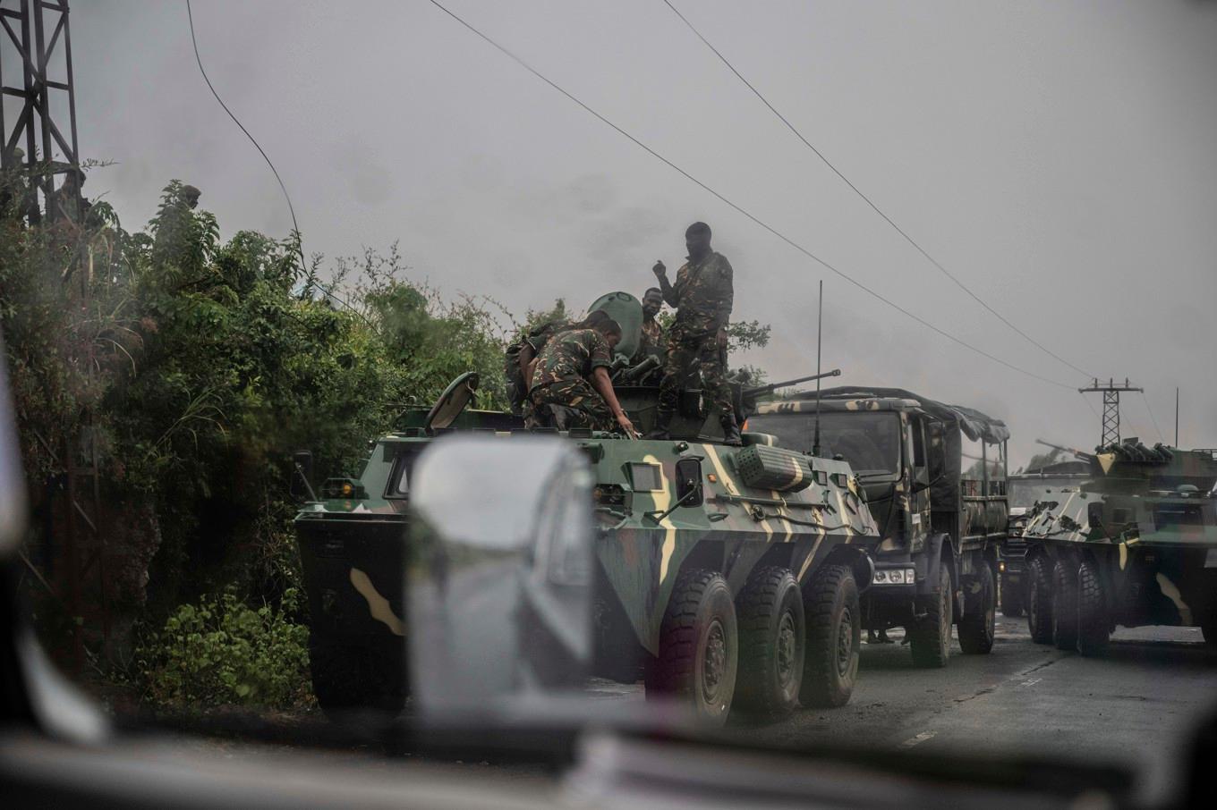 Kongo-Kinshasas militär utanför Goma. Foto: Moses Sawasawa/AP/TT