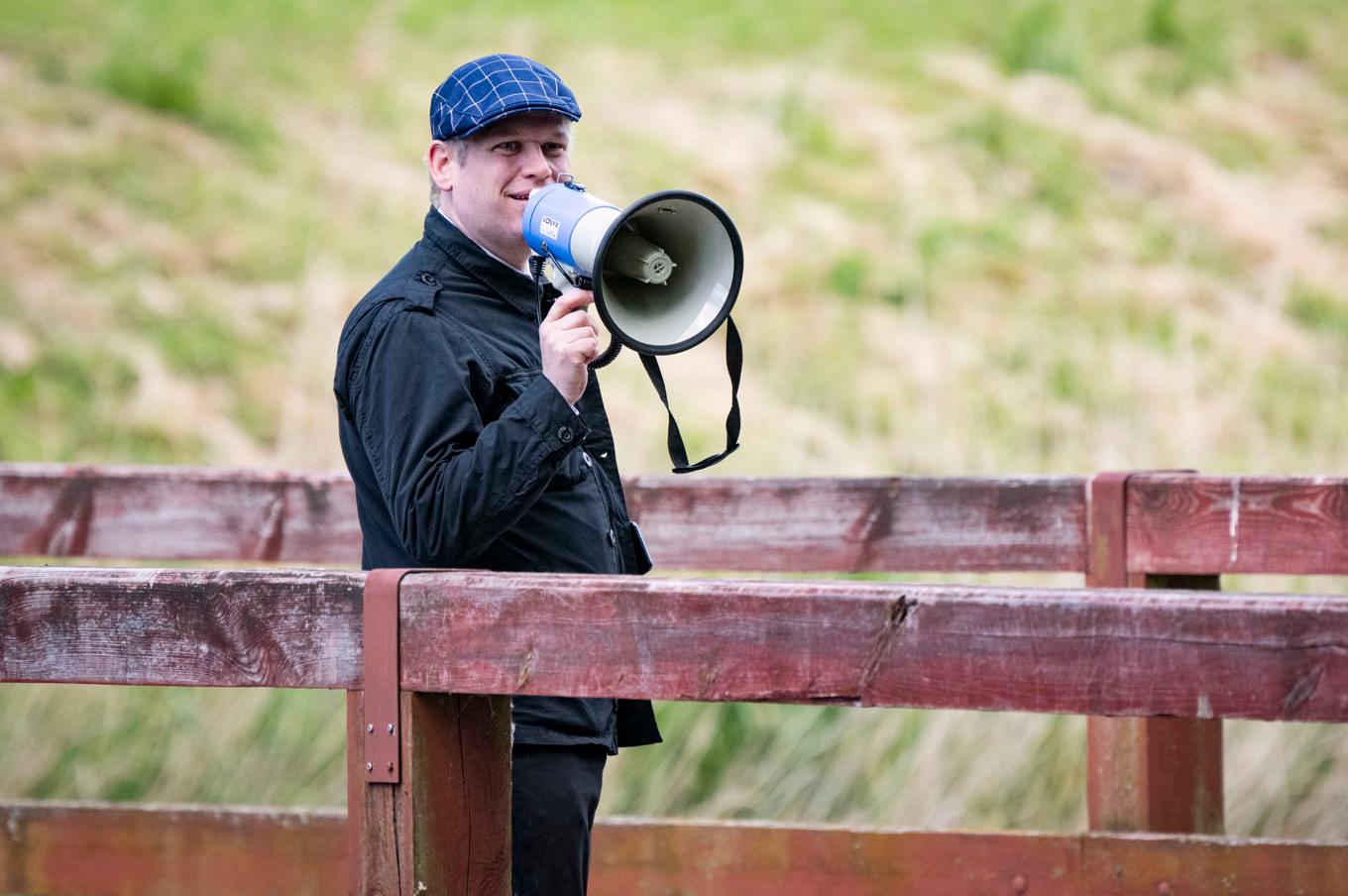 Köpenhamnspolisen stoppar Rasmus Paludan från att demonstrera. Arkivbild. Foto: Johan Nilsson/TT