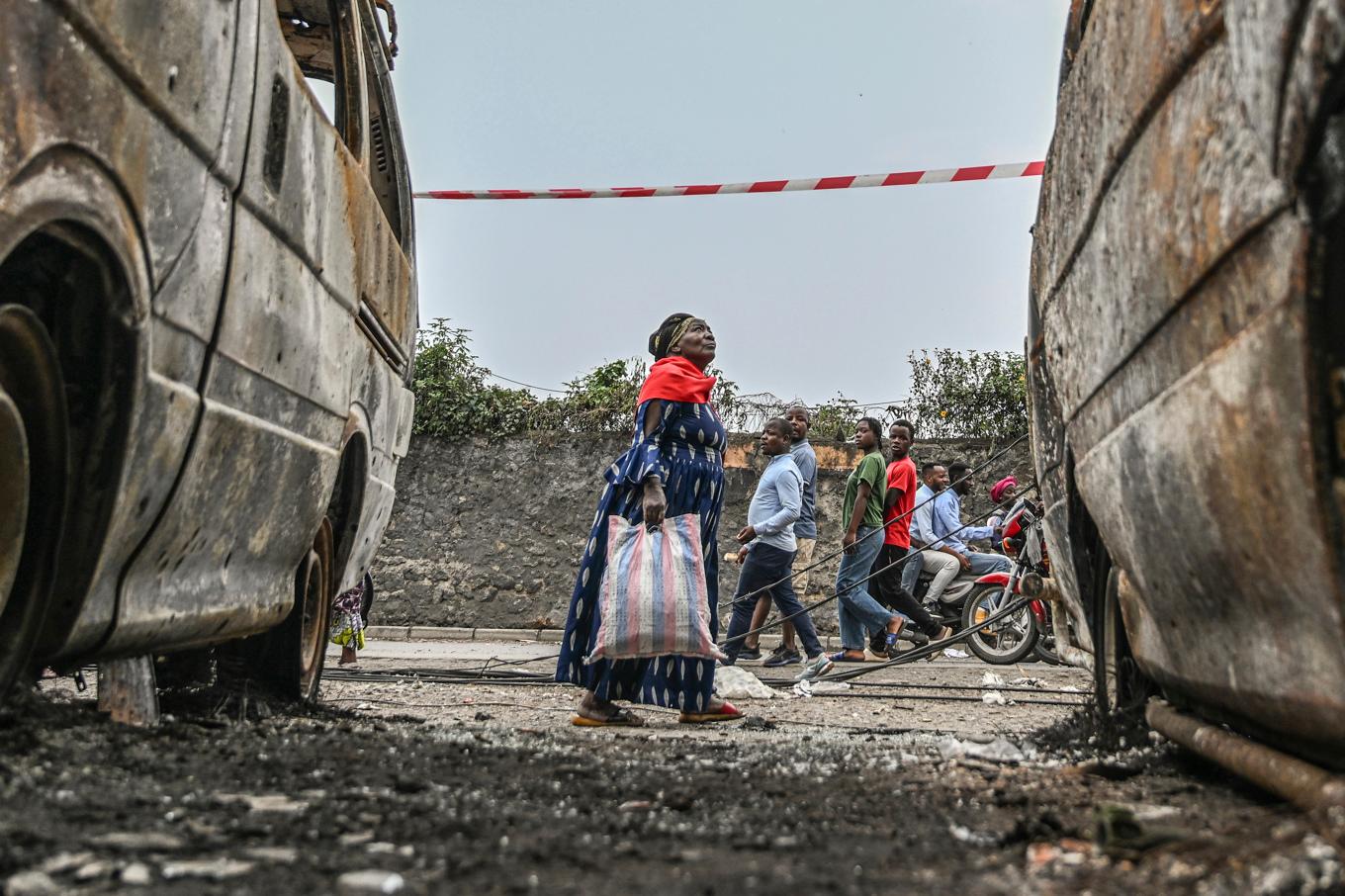 Förödelsen är stor efter att rebellgruppen M23 gått in i den östkongolesiska staden Goma. Foto: Moses Sawasawa/AP/TT