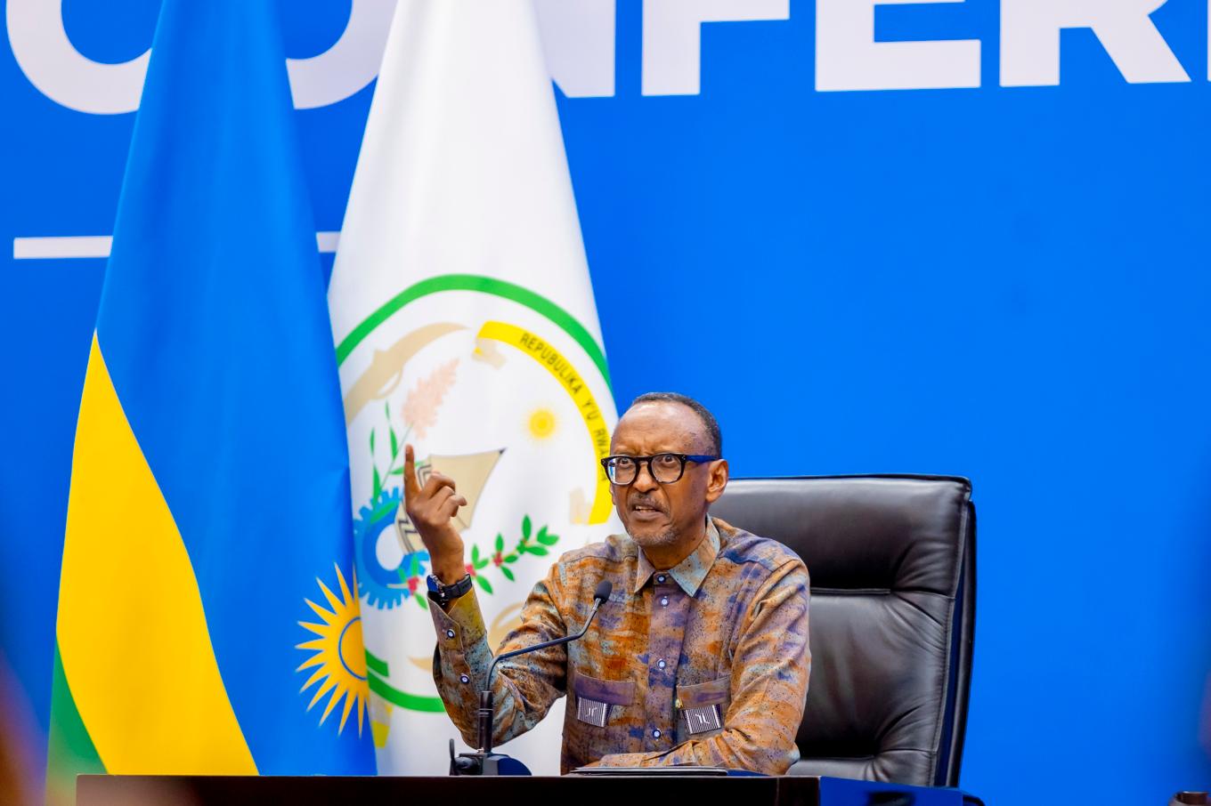 Rwandas president Paul Kagame på en presskonferens i början av januari. Foto: Yuhi Augustin/AP/TT