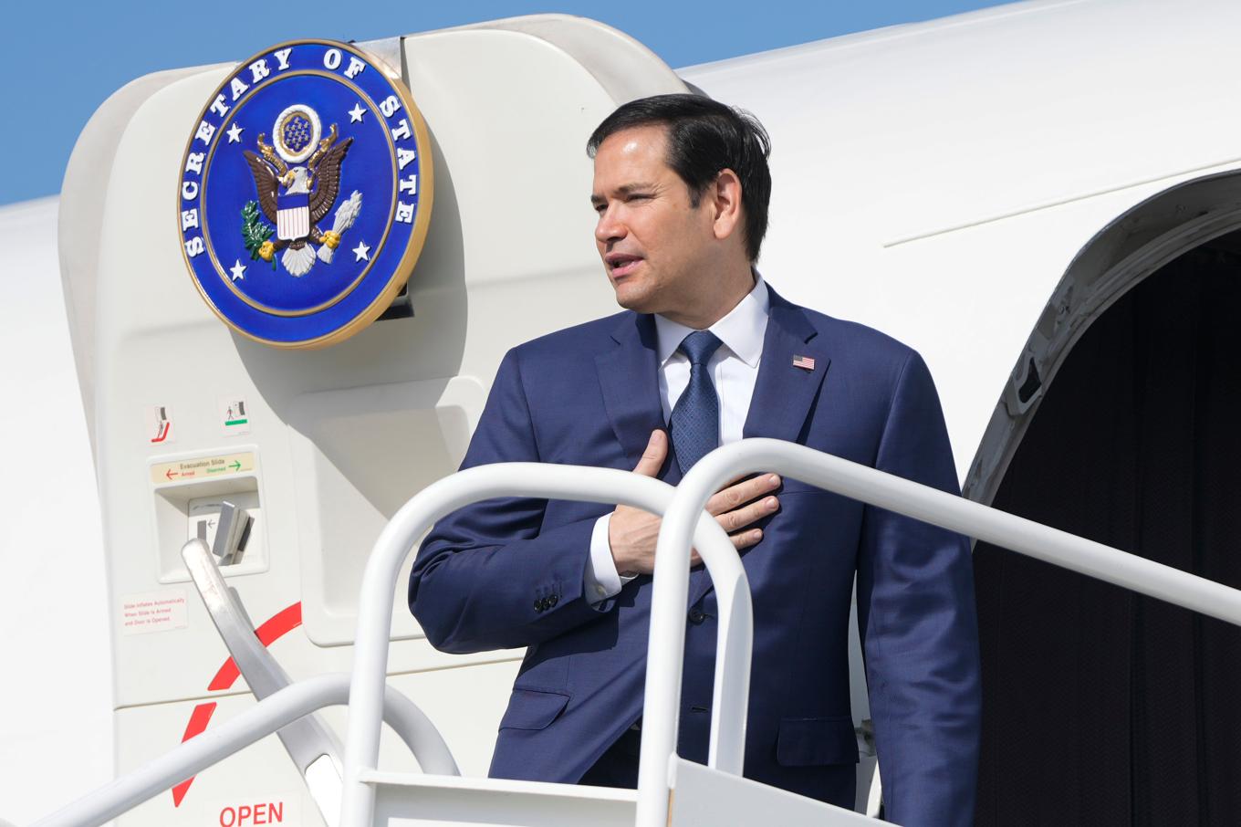 USA:s utrikesminister Marco Rubio i Panama City. Foto: Mark Schiefelbein/Pool via AP/TT