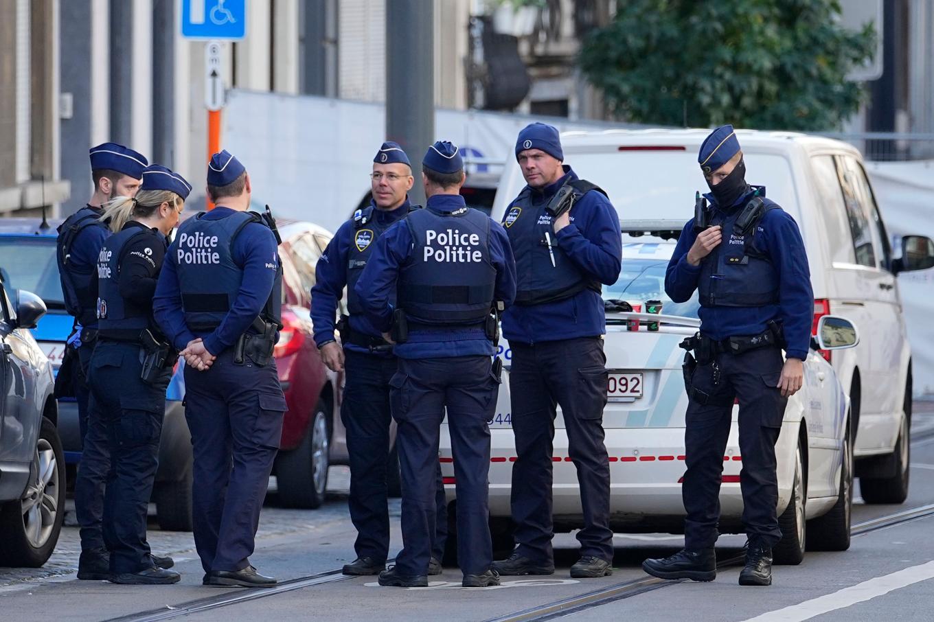 Polis i Bryssel under en tidigare insats 2023. Arkivfoto. Foto: Martin Meissner/AP/TT