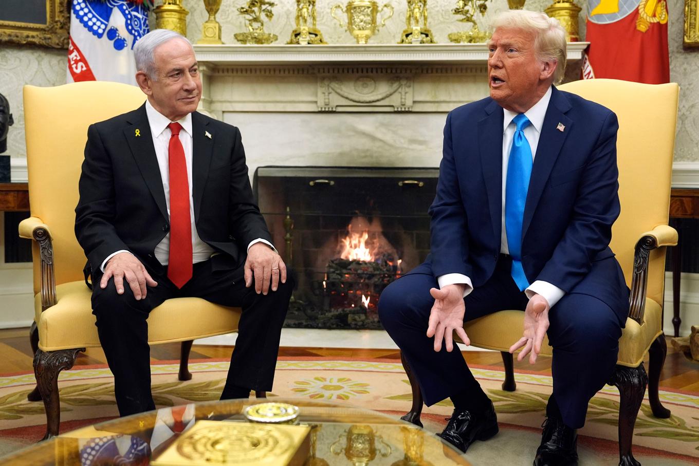 Israels premiärminister Benjamin Netanyahu träffade USA:s president Donald Trump i Vita huset i tisdags. Foto: Evan Vucci/AP/TT