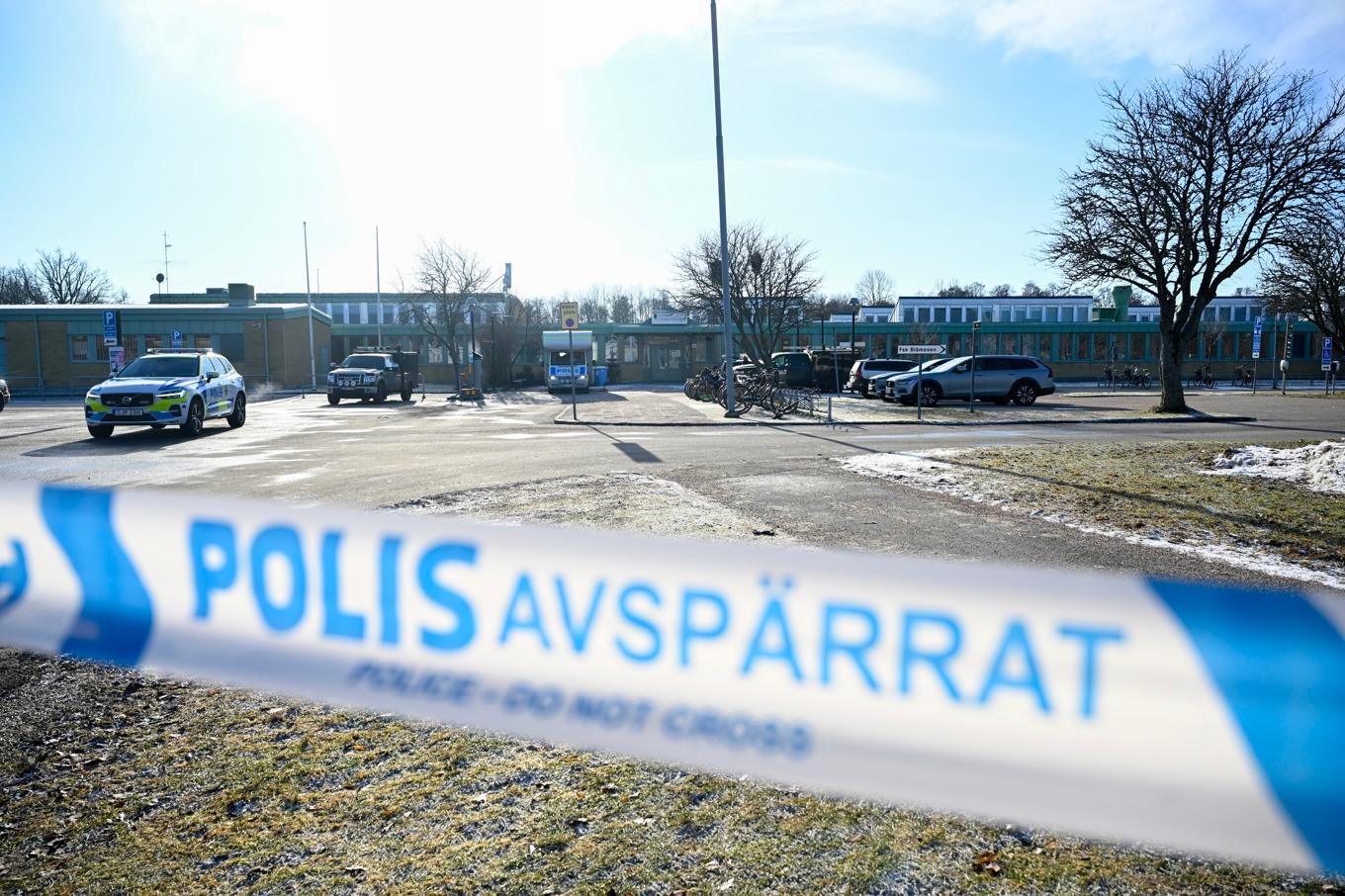 En vecka efter skolskjutningen på Risbergska skolan i Örebro är området ännu avspärrat. Foto: Jessica Gow/TT