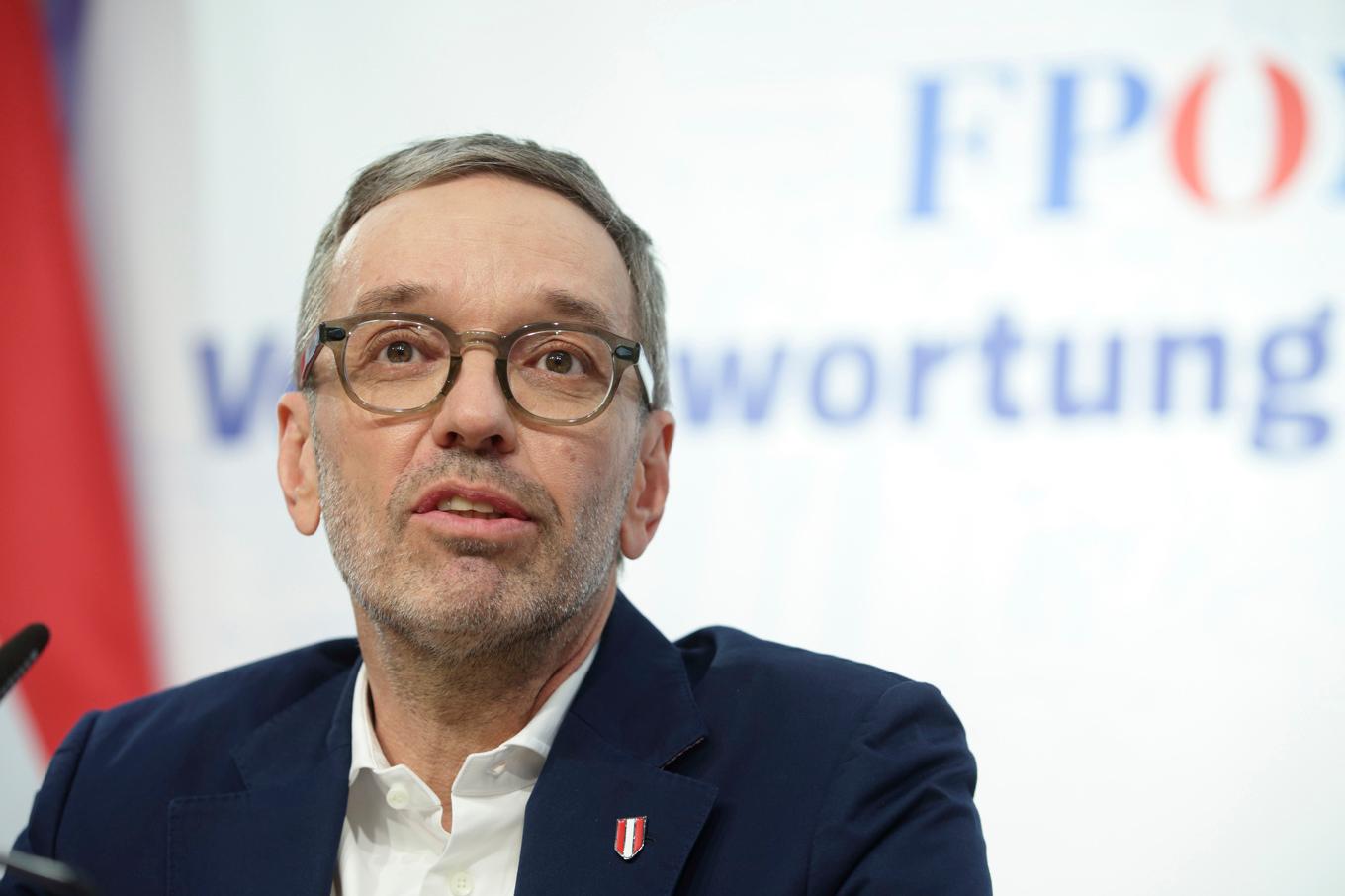 Herbert Kickl, ledare för högernationalistiska Frihetspartiet (FPÖ) i Österrike. Foto: Heinz-Peter Bader/AP/TT