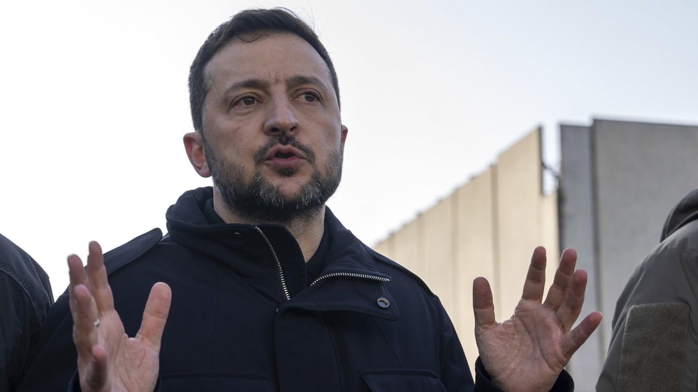 Ukrainas president Volodymyr Zelenskyj, fotograferad på torsdagen. Foto: Alex Babenko/AP/TT