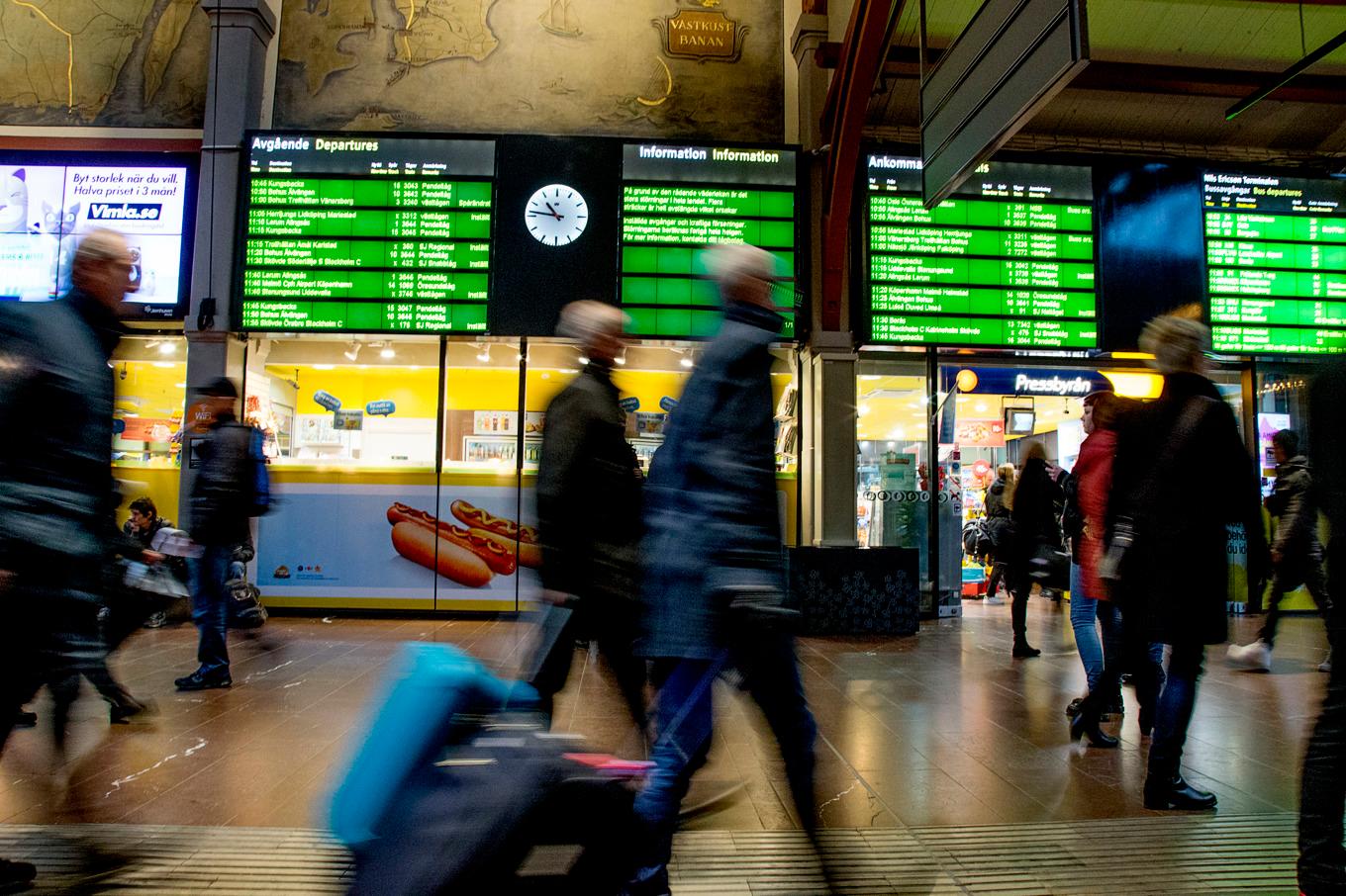 Ett elfel har orsakat stopp i tågtrafiken på Göteborgs centralstation. Arkivbild. Foto: Adam Ihse/TT