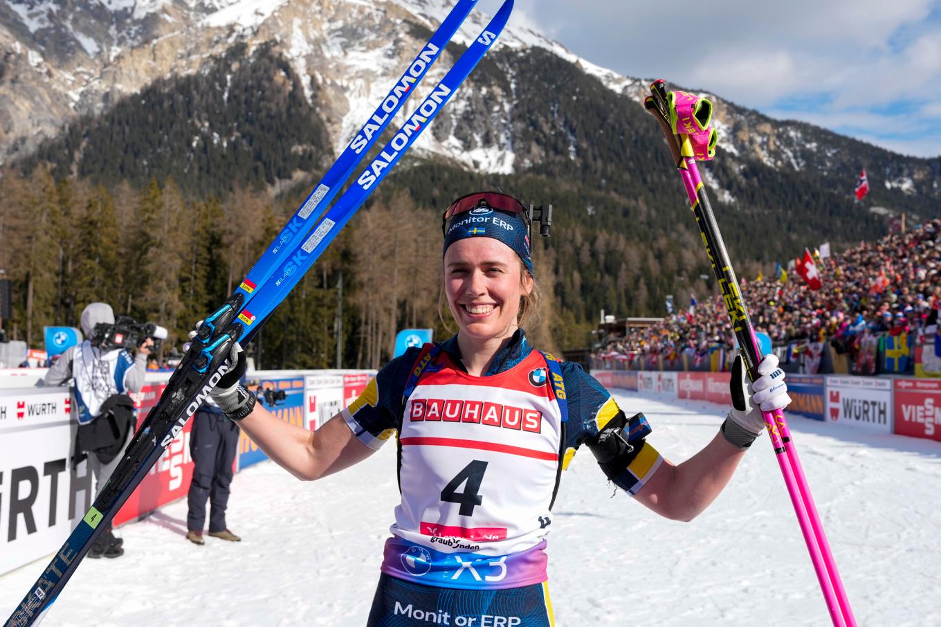 Elvira Öberg vann VM-guld i masstarten. Foto: Heiko Junge/NTB/TT