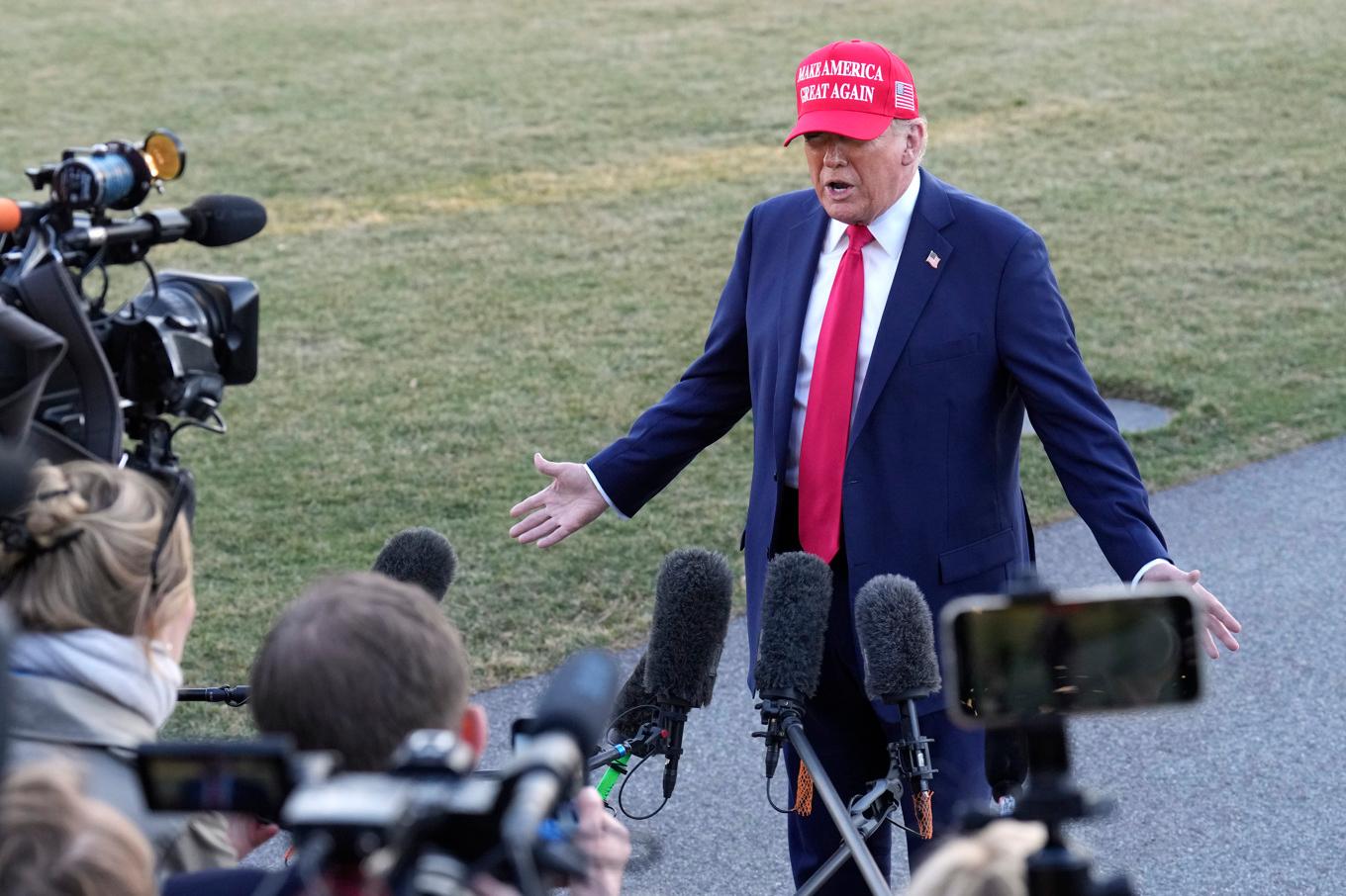 USA:s president Donald Trump, här utanför Vita huset i fredags. Foto: Jacquelyn Martin/AP/TT