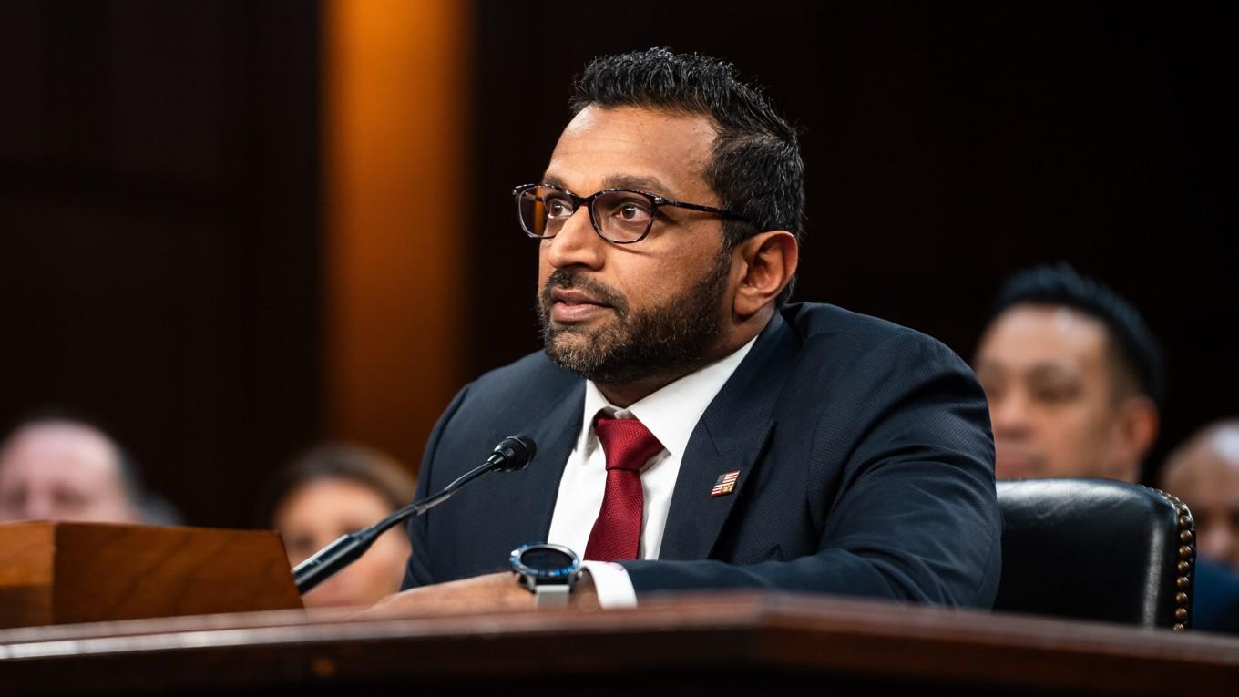 Kash Patel vttnar inför senatens justitieutskott på Kapitolium i Washington DC den 30 januari. Foto: Madalina Vasiliu