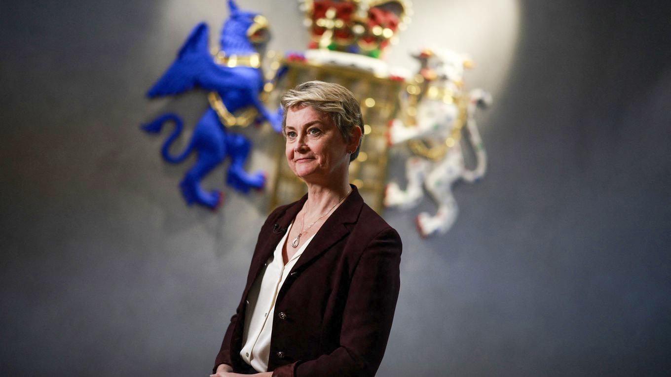 Den brittiska inrikesminister Yvette Cooper. Foto: Benjamin Cremel/POOL/AFP via Getty Images